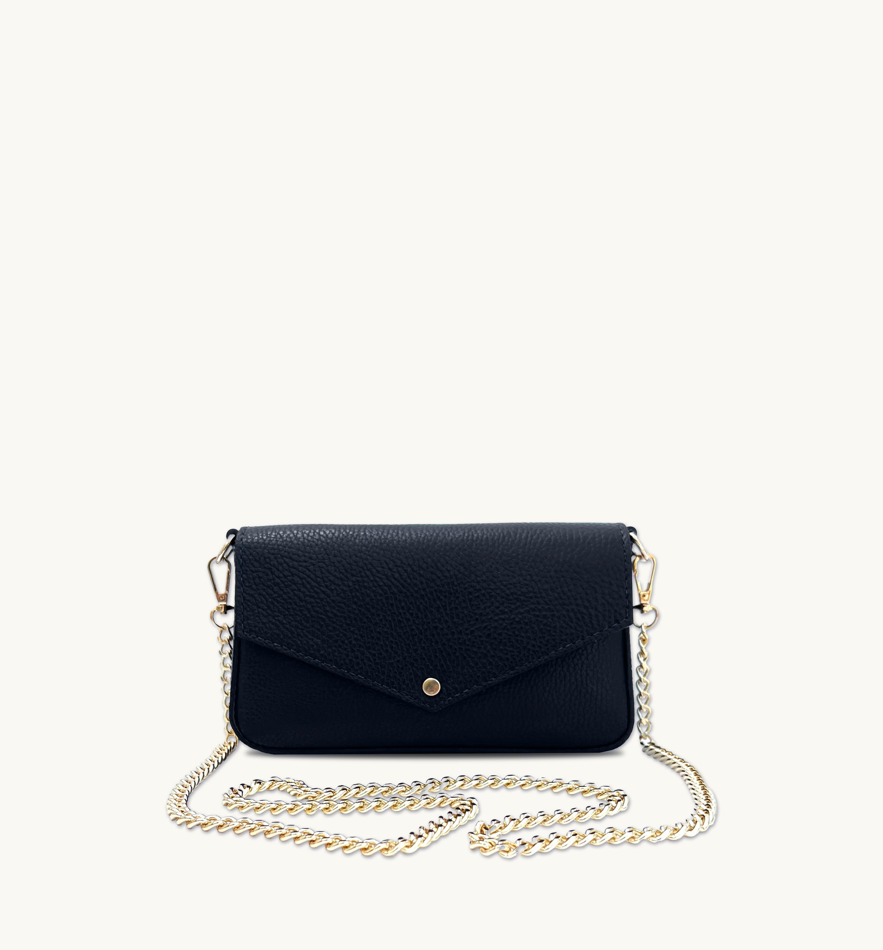Apatchy London The Munro Navy Leather Shoulder Bag