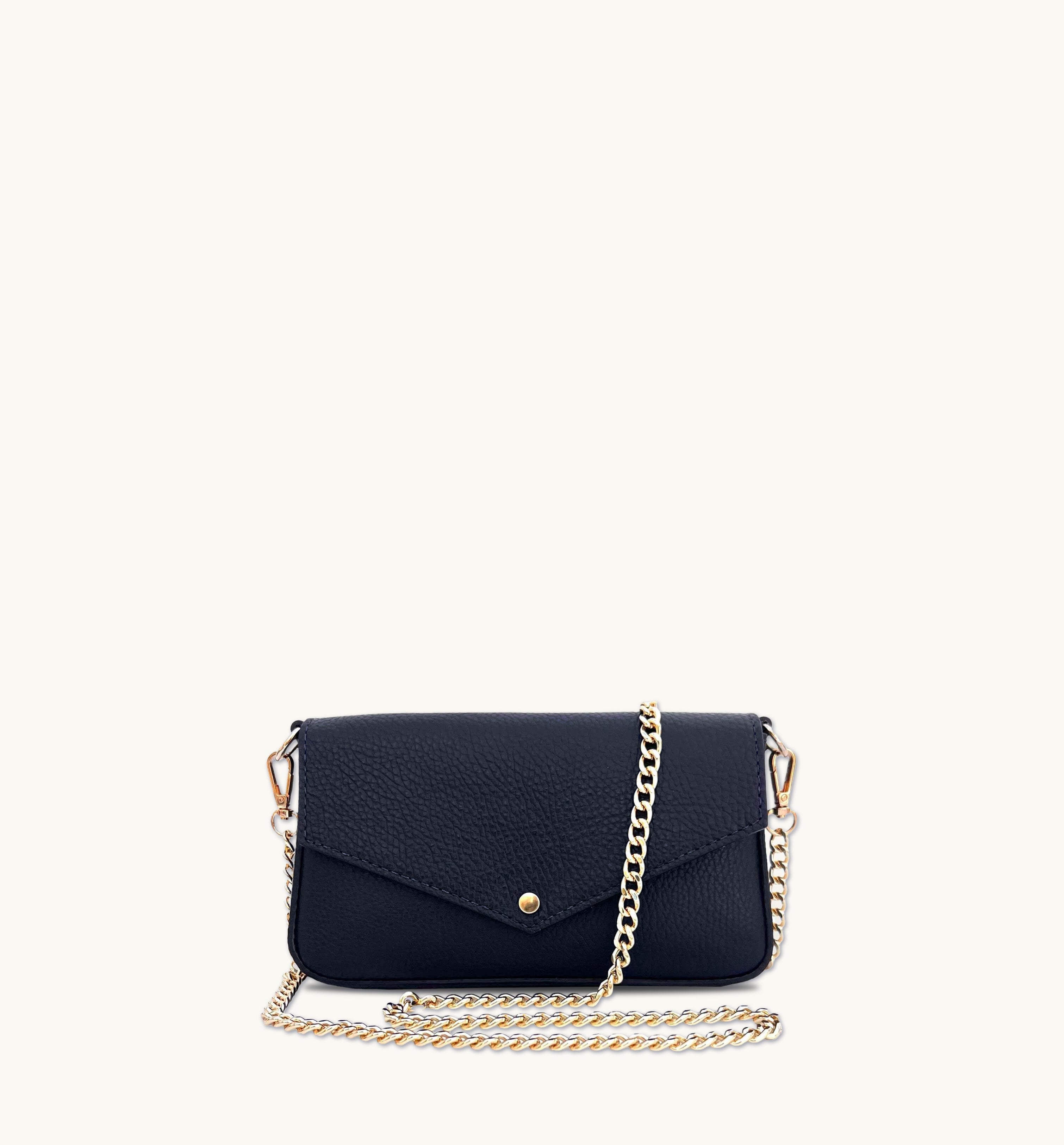 Apatchy London The Munro Navy Leather Shoulder Bag