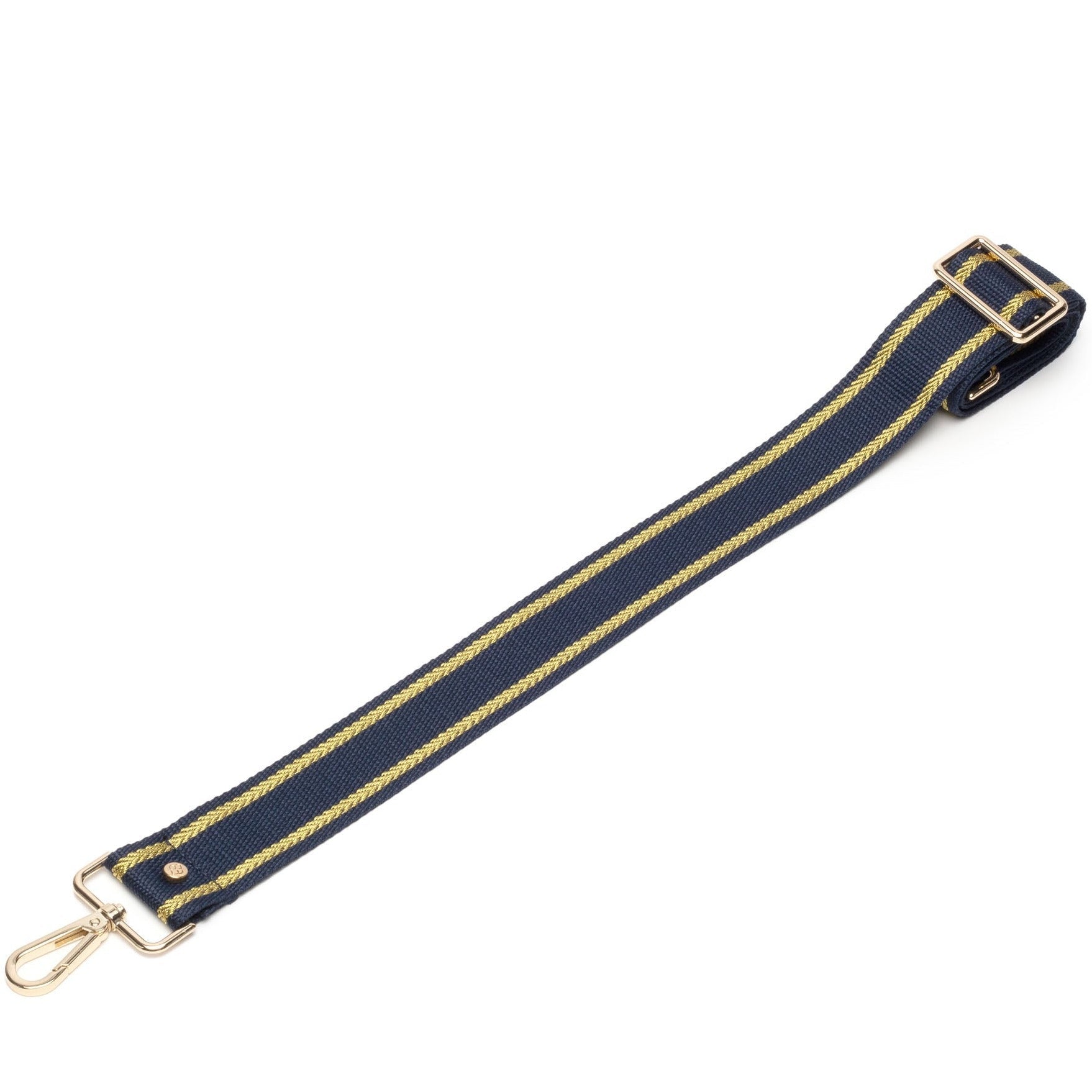 Elie Beaumont Crossbody strap - Navy Gold Trim