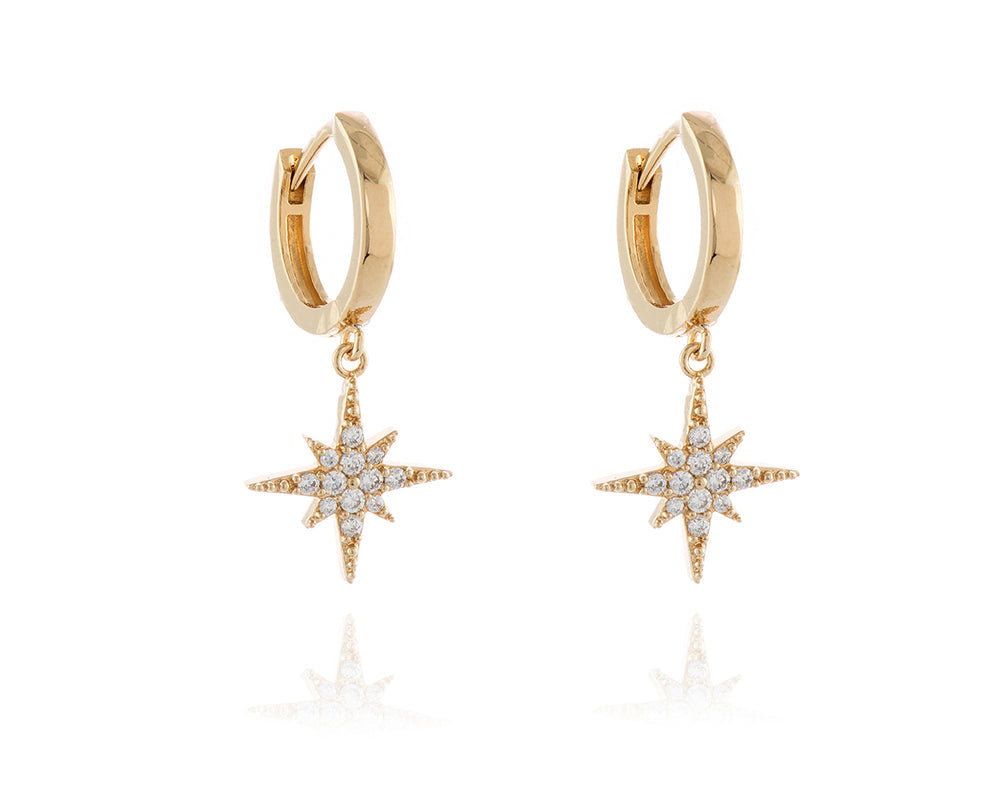 North Star Gold Huggie Earrings