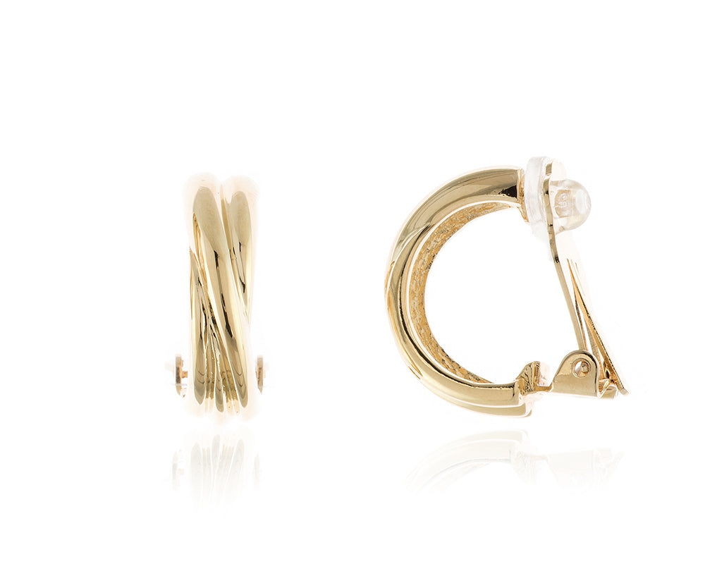 Panola Gold Clip On Earrings