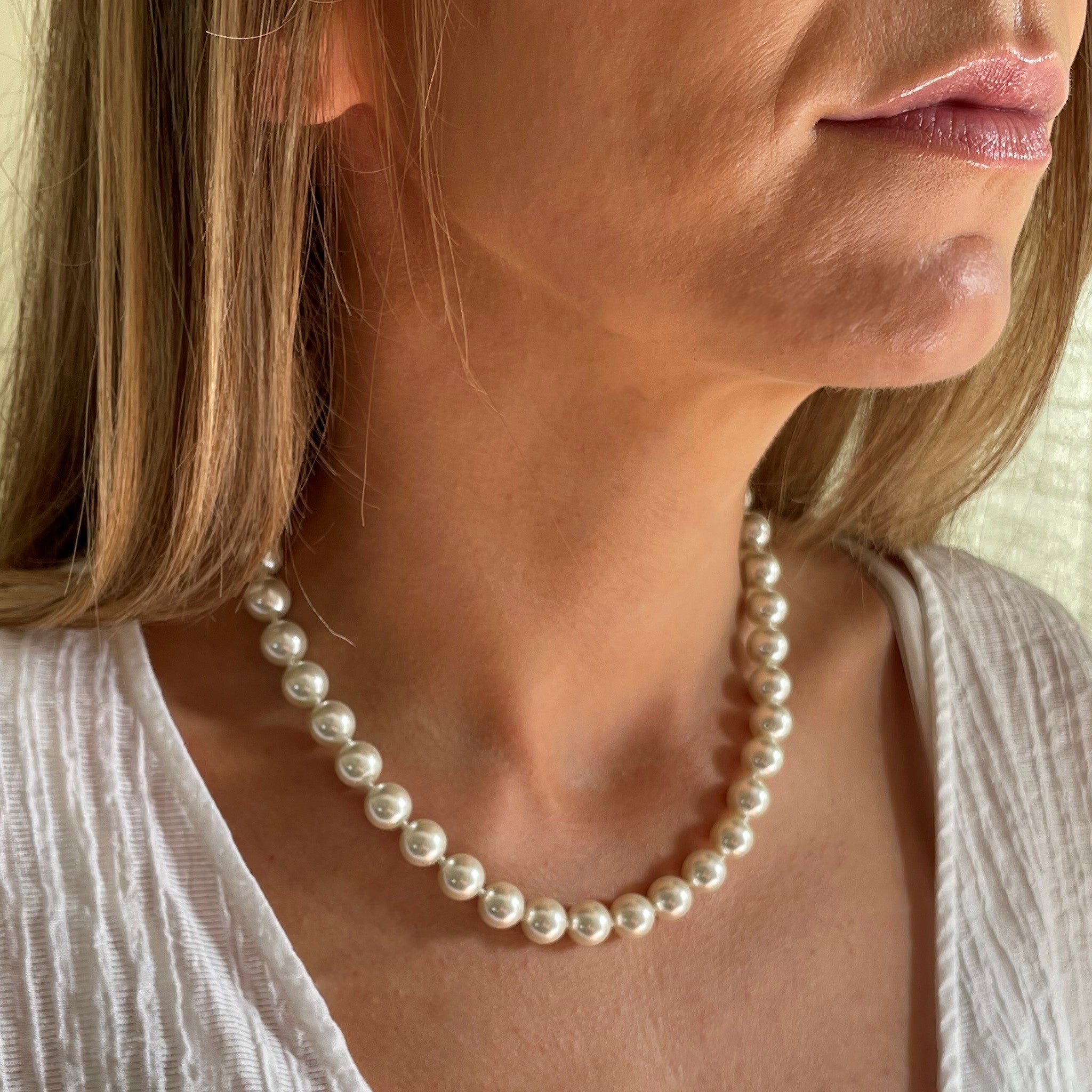 Petula Silver 40cm Pearl Necklace