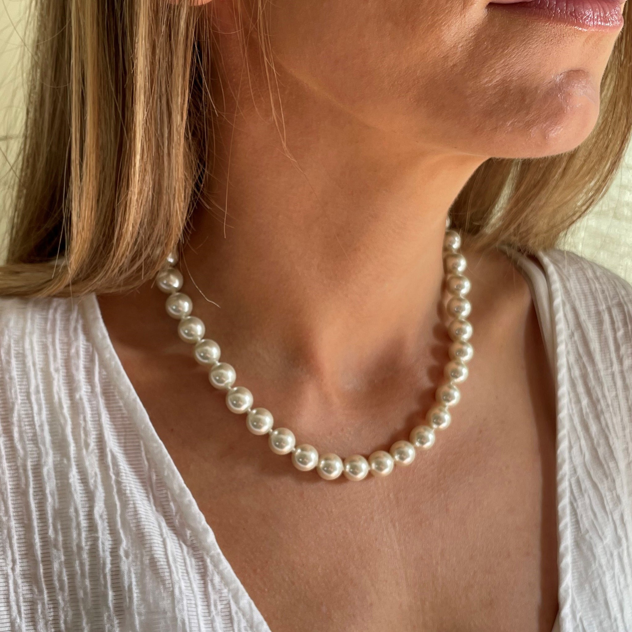 Petula Silver 40cm Pearl Necklace