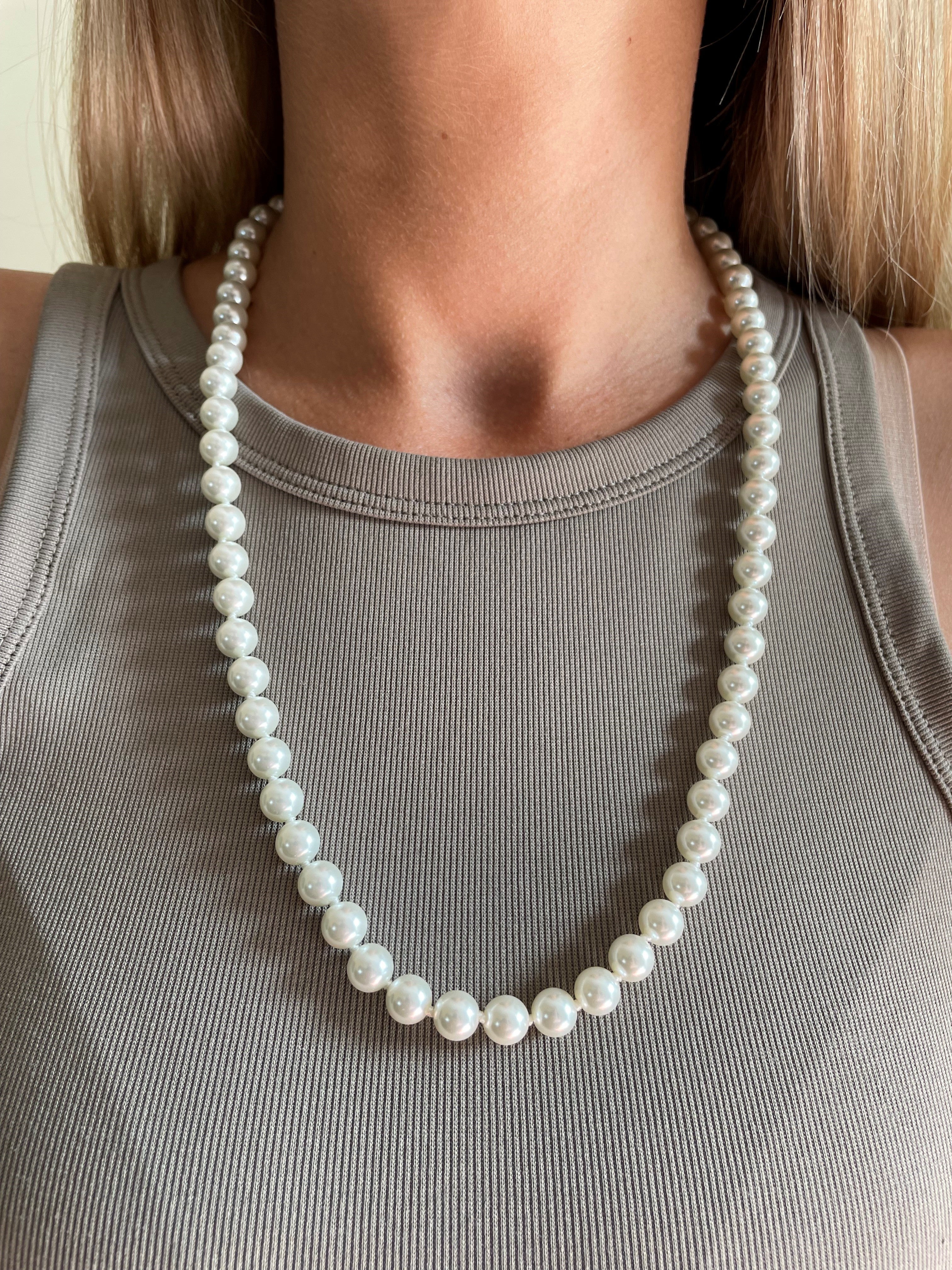 Petula Silver 60cm Pearl Necklace