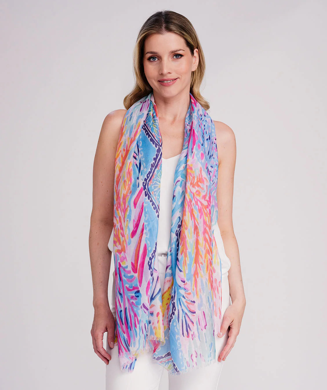 Posie - Abstract Print Summer Scarf