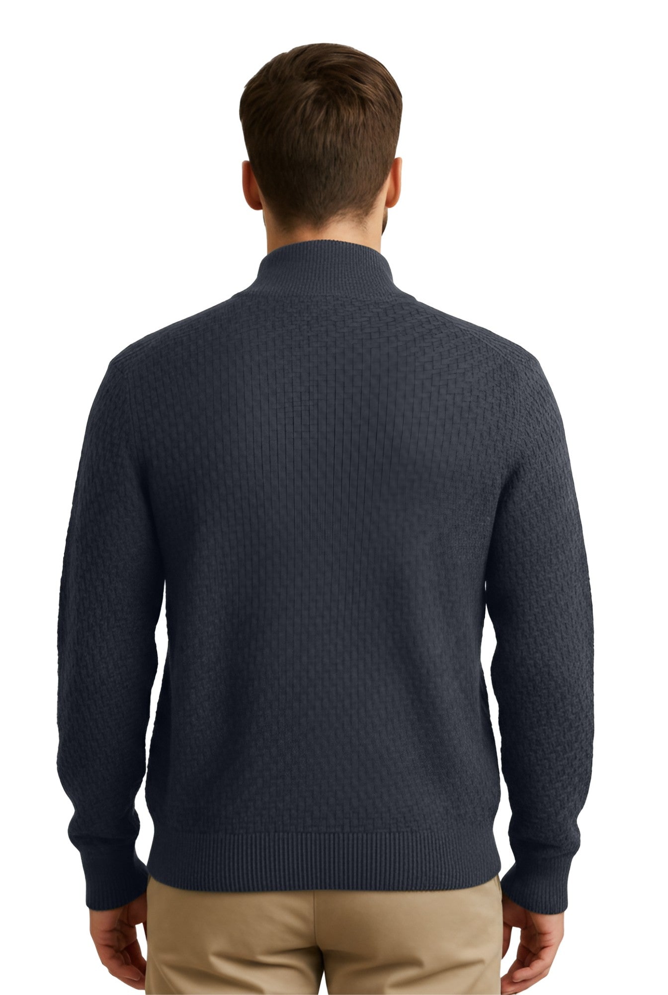 Cashmere Polo Club Atlas Men’s Half Zip Neck Jumper Charcoal - 100% Cashmere - Fragrance London