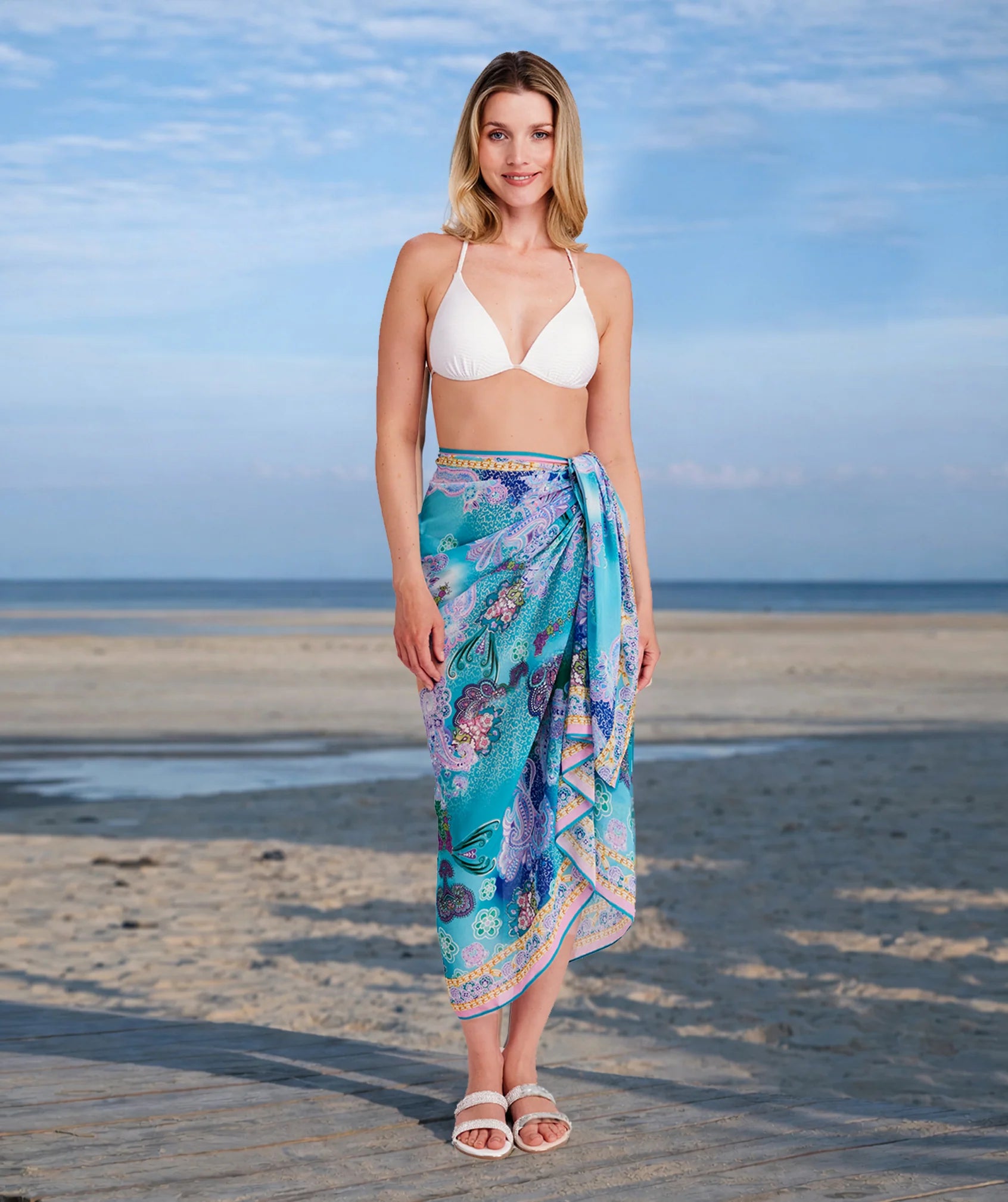 Ravenna -  Paisley Print Beach Sarong