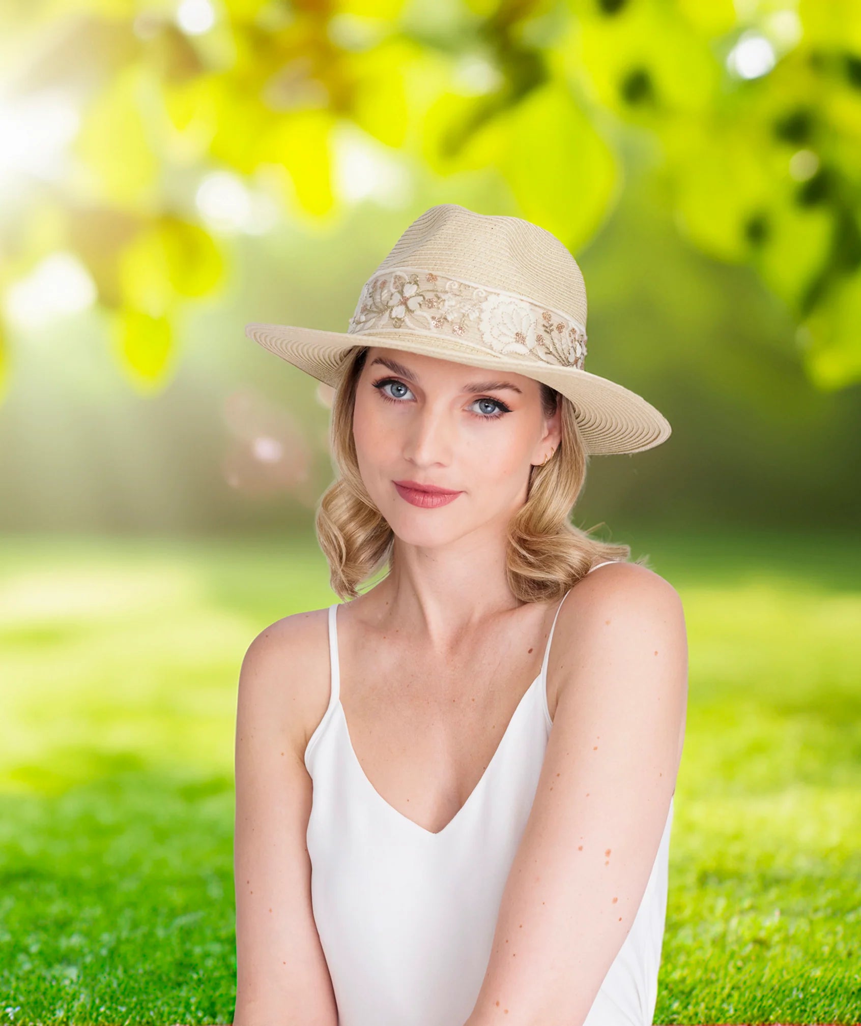 Rhianna - UPF 50+ Sun Protection Straw Fedora