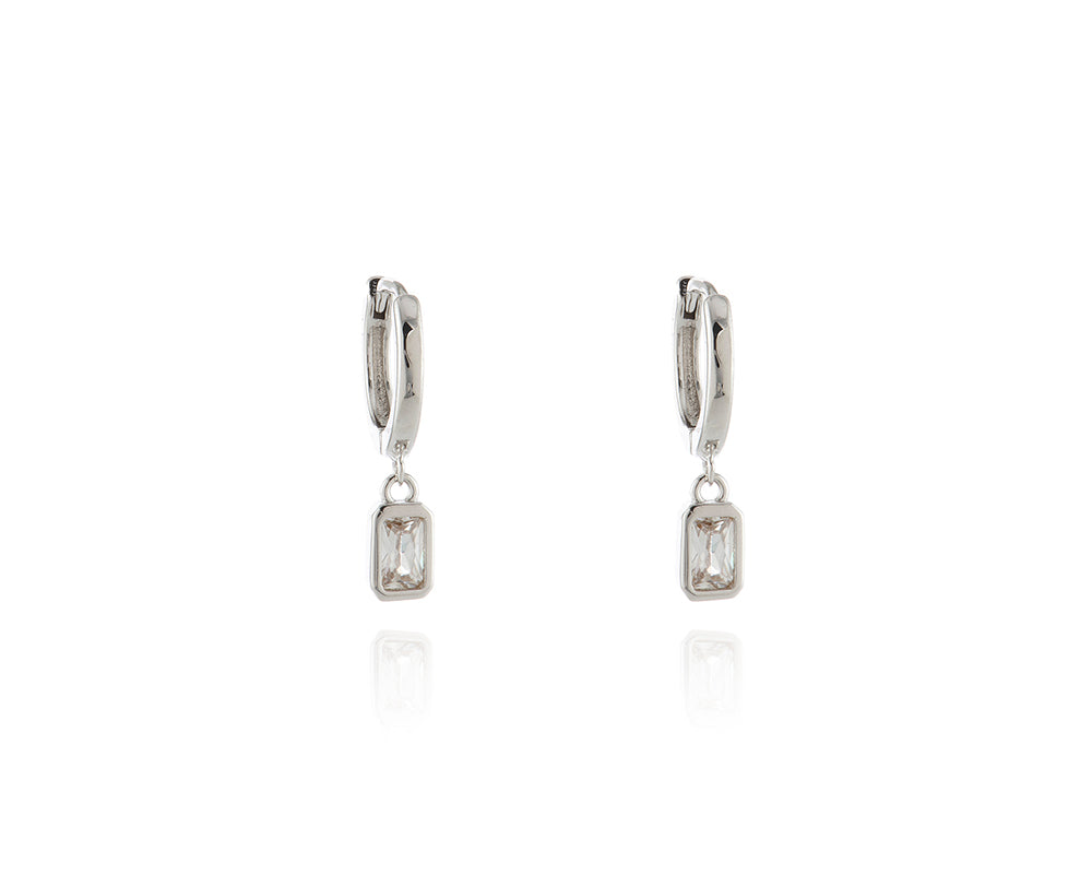 Rosala Silver Huggie Earrings