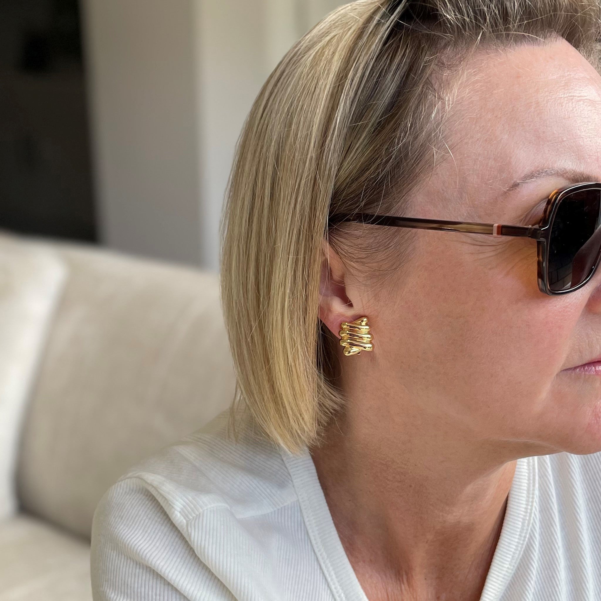 Cachet London Safara Gold Clip On Earrings