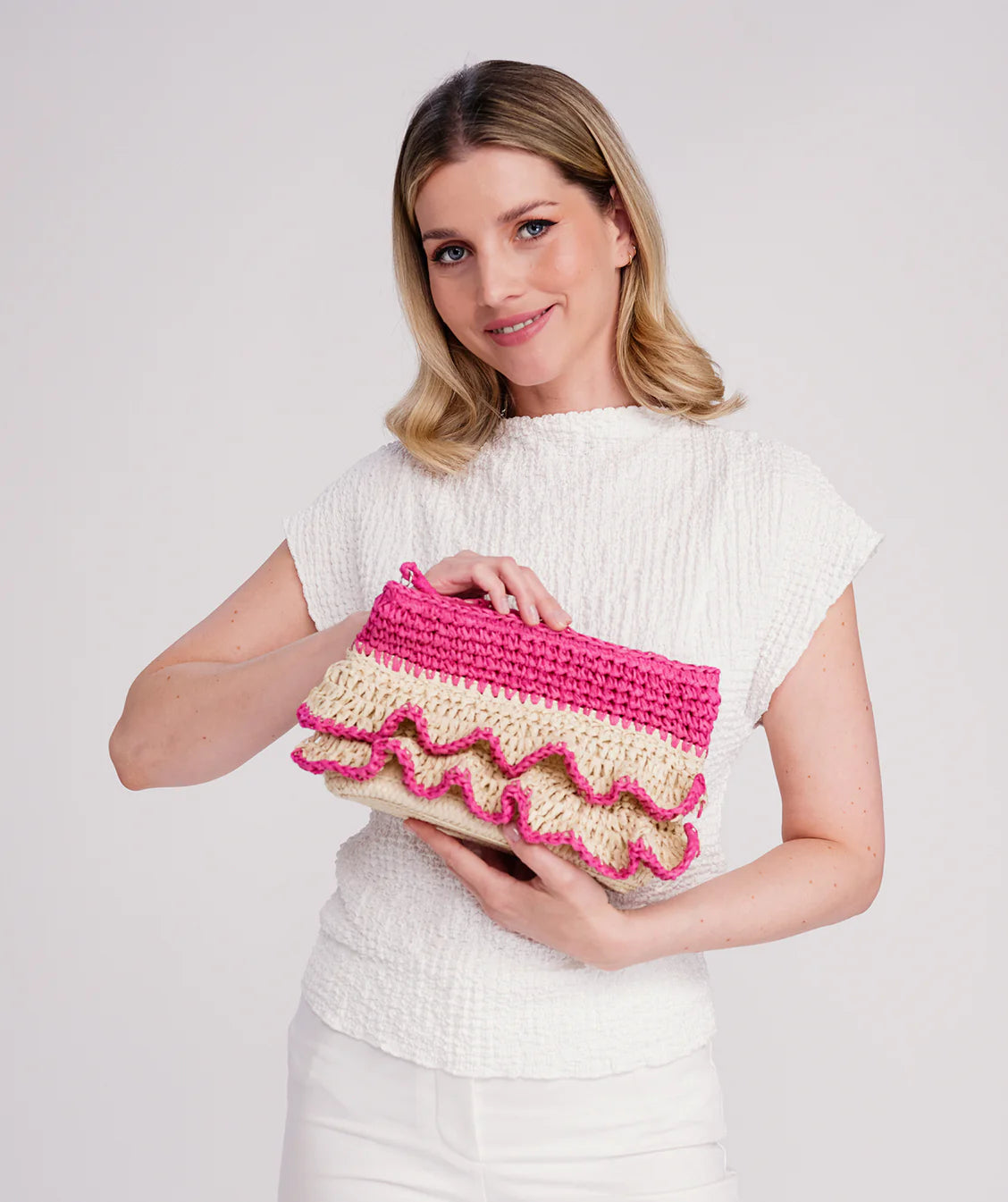 Saffira - Straw Clutch Bag