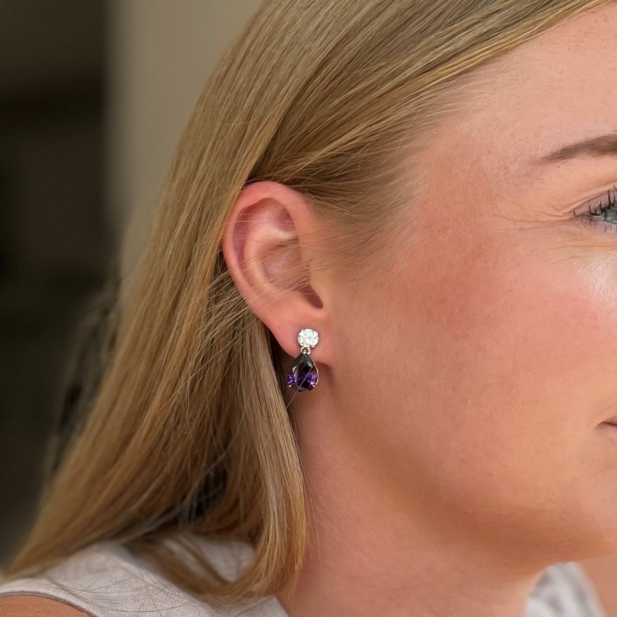 Shade Silver Tanzanite Drop Earrings