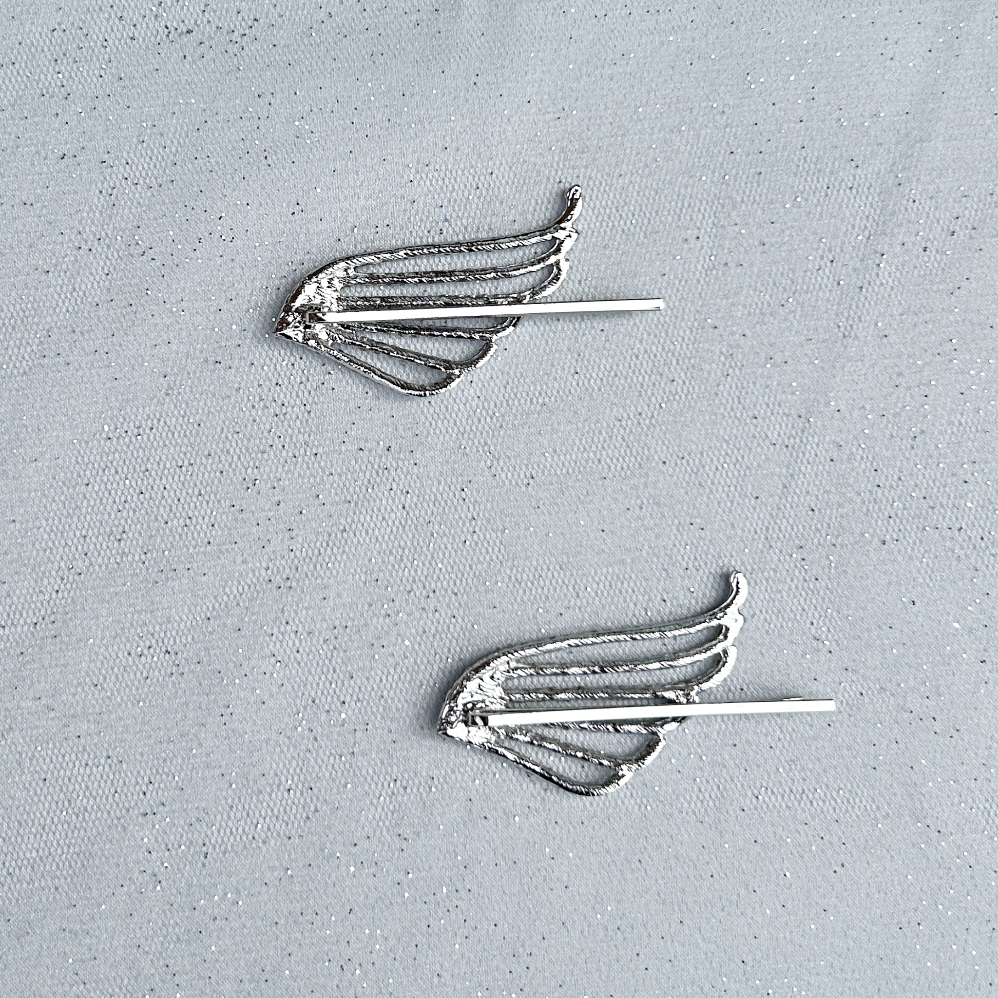 QueenMee Silver Hair Slides Set Art Deco