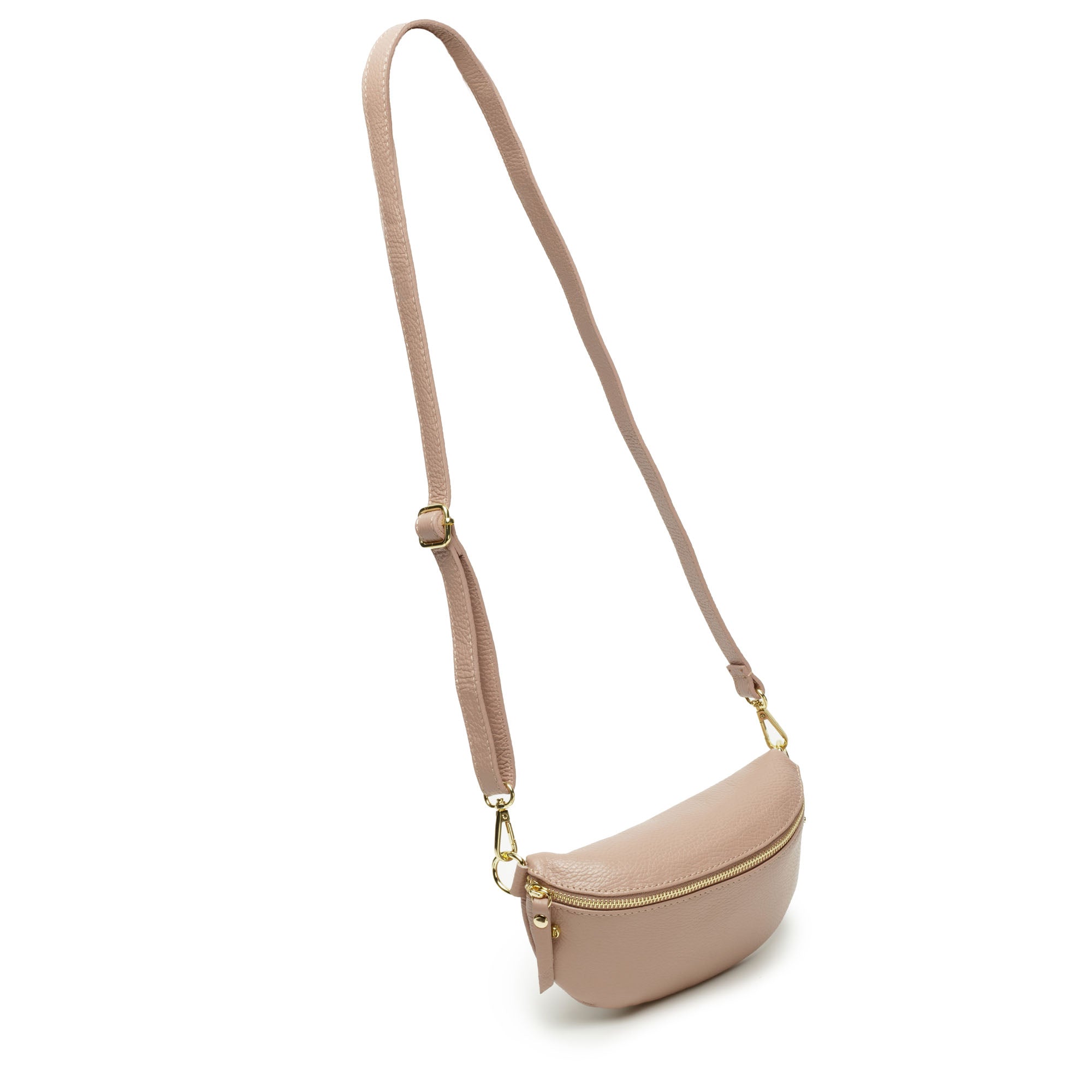 Elie Beaumont Sling Bag - Light Mauve with Blue Diamond Strap