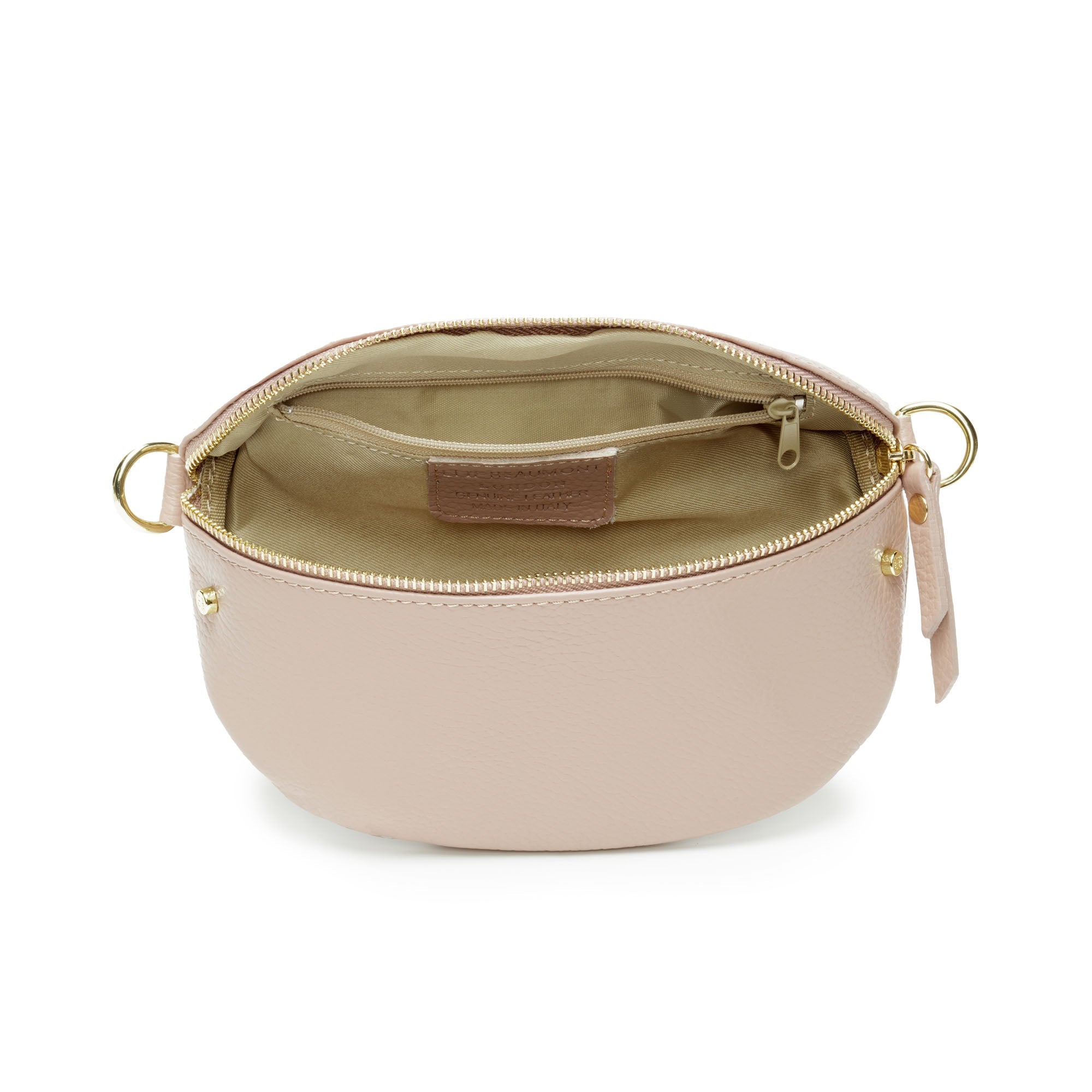 Elie Beaumont Sling Bag - Light Mauve with Blue Diamond Strap