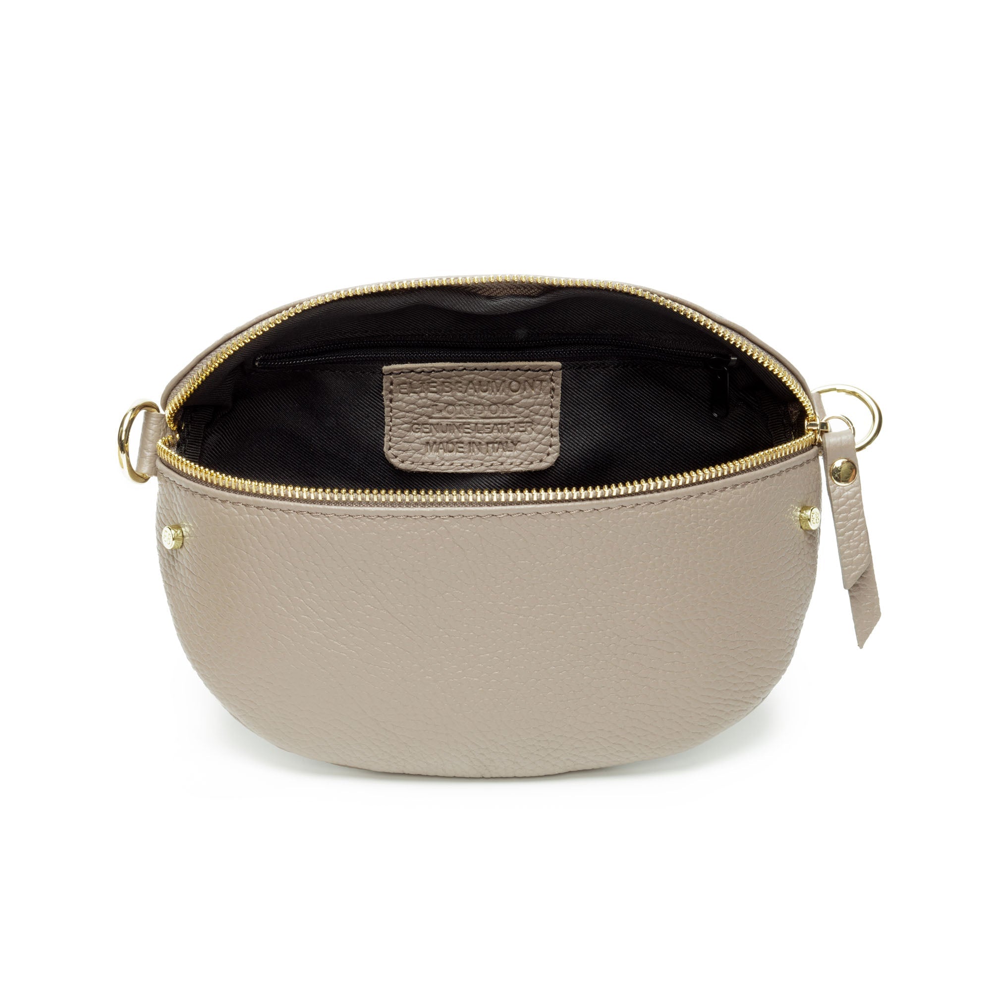 Elie Beaumont Sling Bag - Mink Grey with Python Stripe Strap