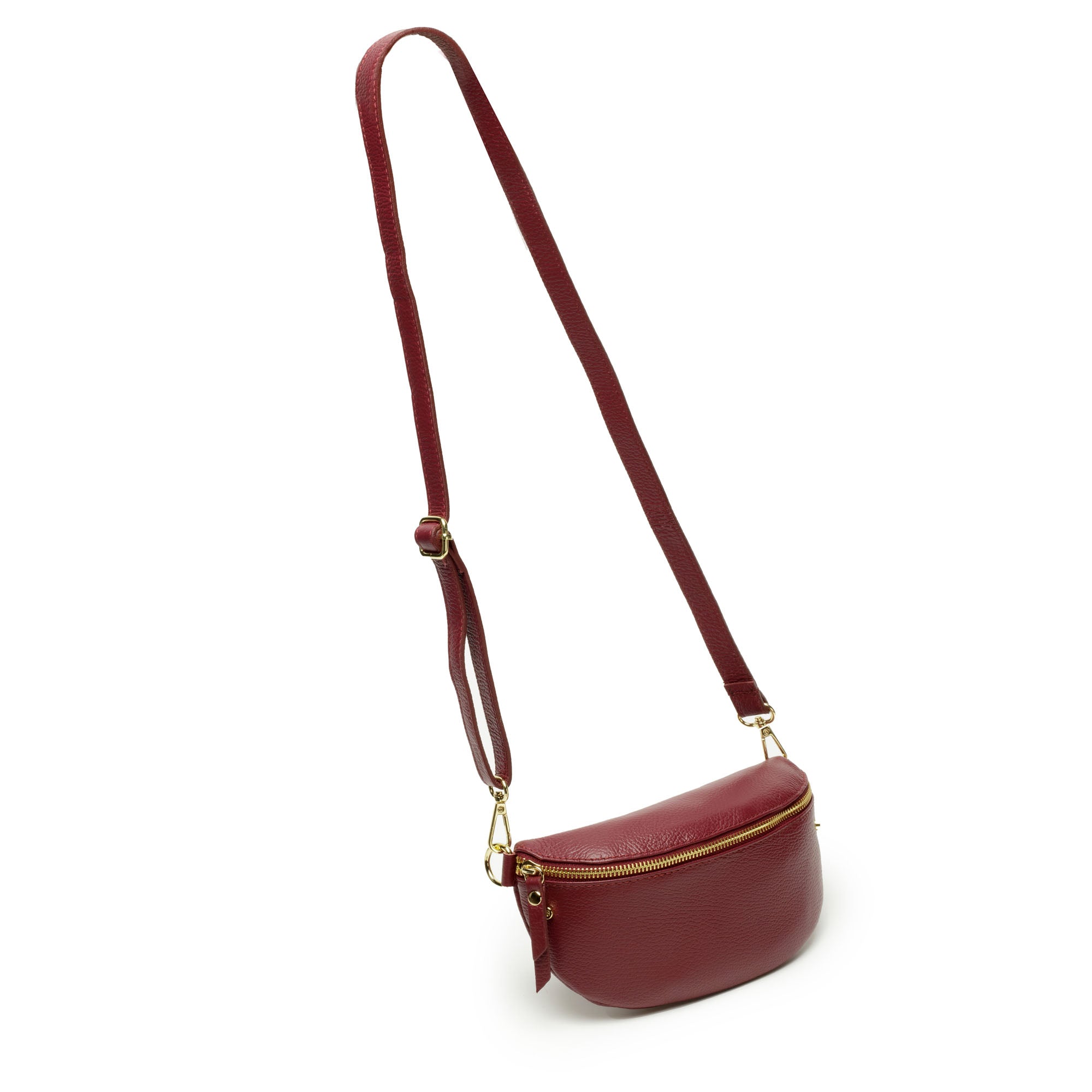 Elie Beaumont Sling Bag - Wine with Colour Stripe Strap