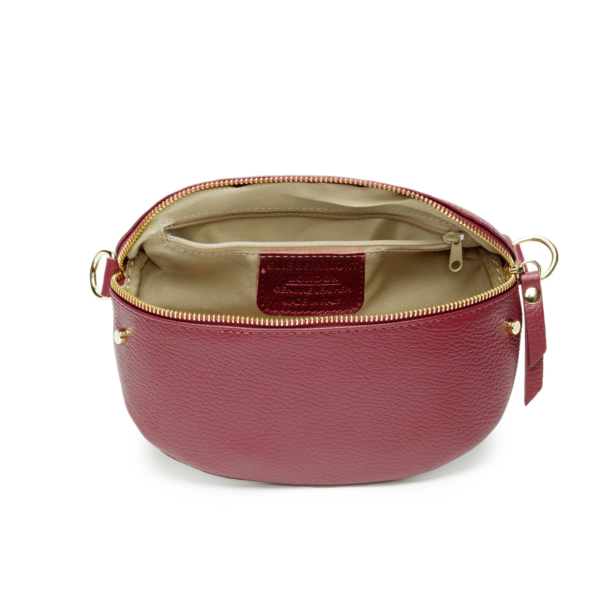 Elie Beaumont Sling Bag - Wine with Colour Stripe Strap