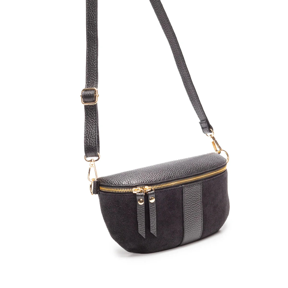 Elie Beaumont Suede Sling Bag Black