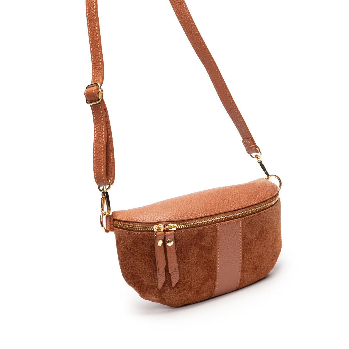 Elie Beaumont Suede Sling Bag Tan