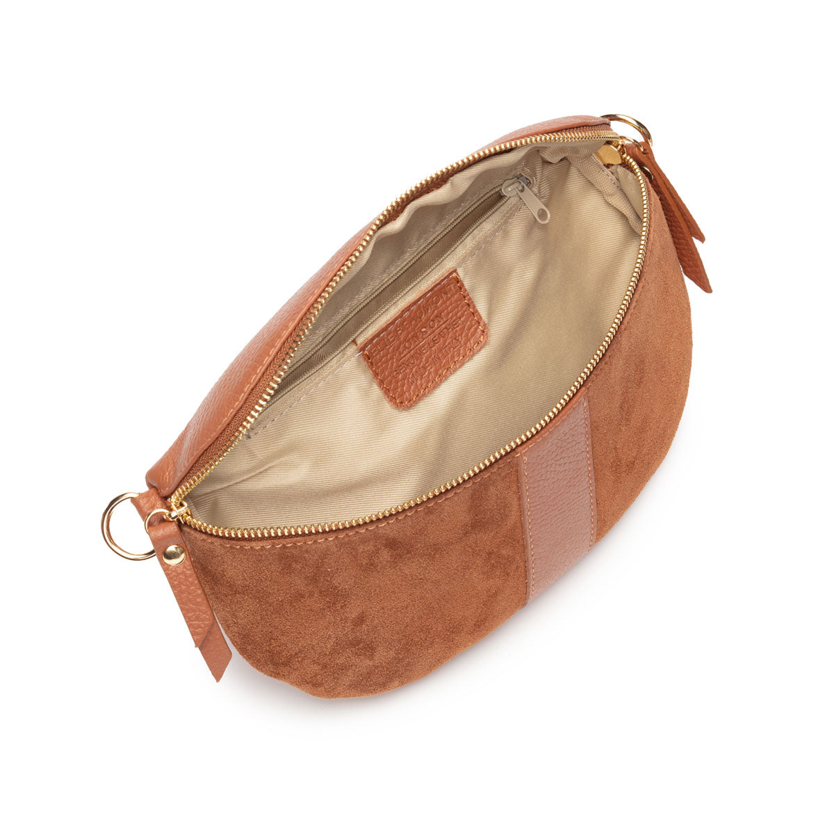 Elie Beaumont Suede Sling Bag Tan