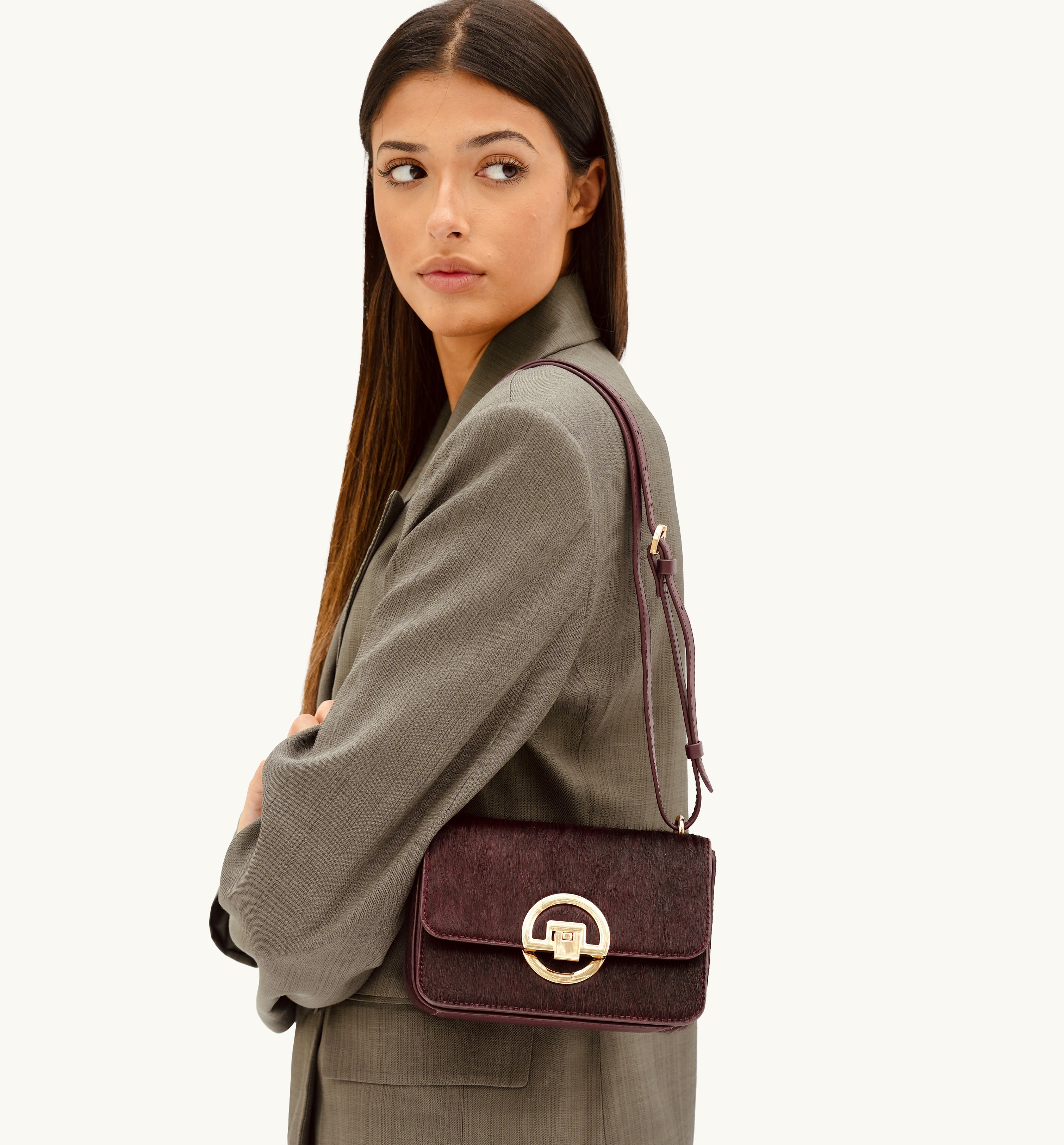 Apatchy London The Tilly Burgundy Hair-On Leather Bag