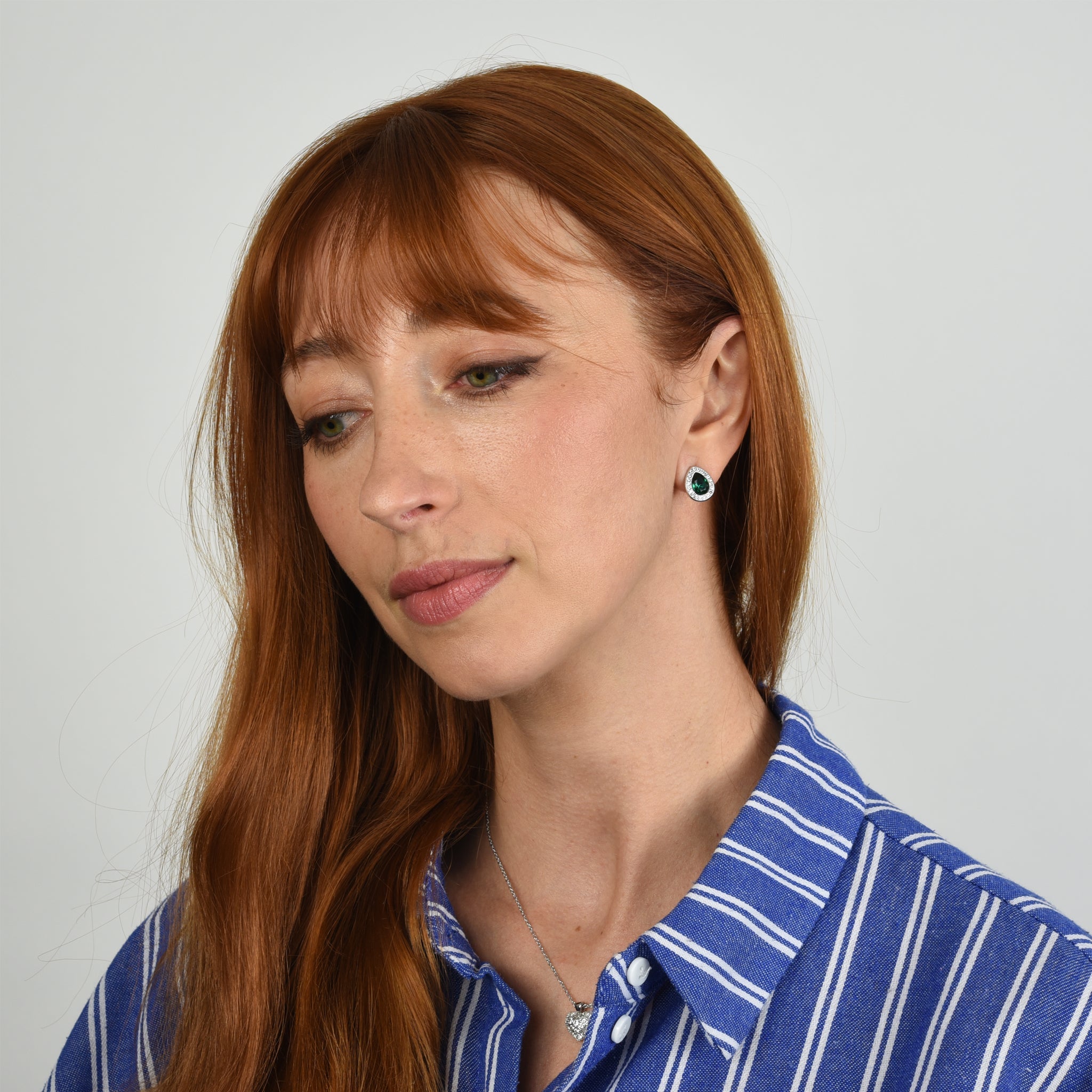 Cachet London Talma Silver Emerald Earrings