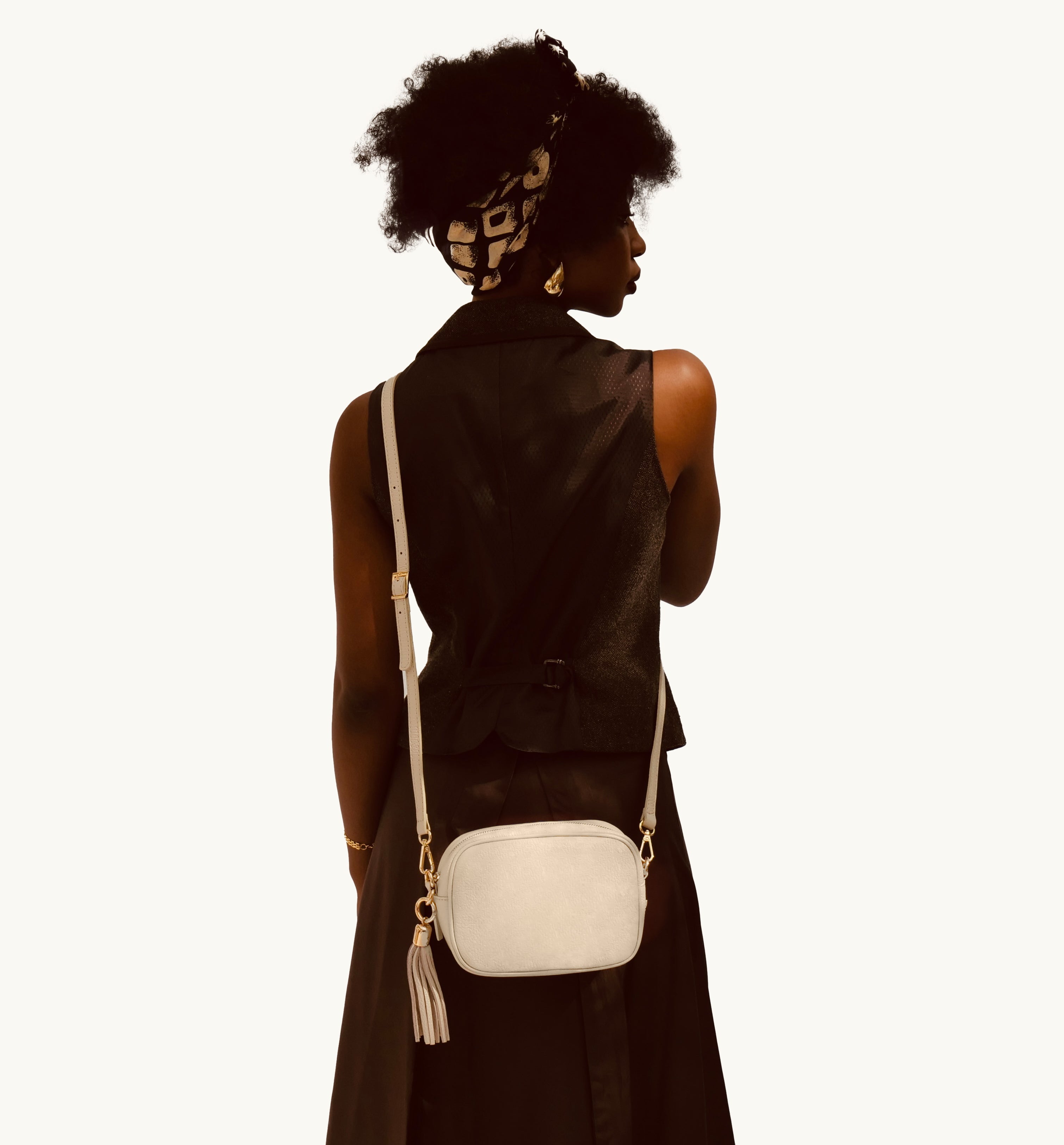 Apatchy London The Tassel Stone Leather Crossbody Bag