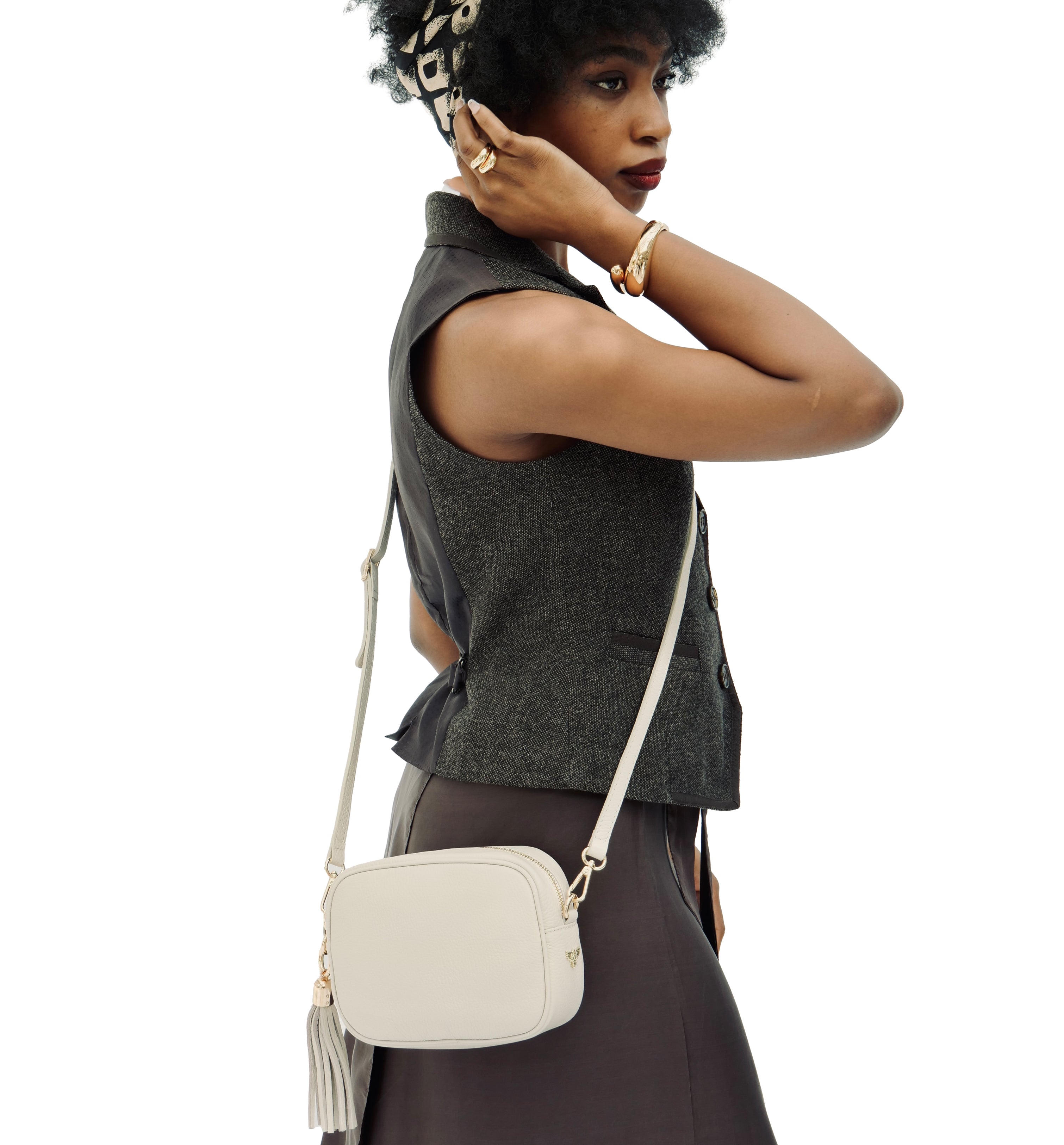 Apatchy London Light Grey Leather Camera Bag