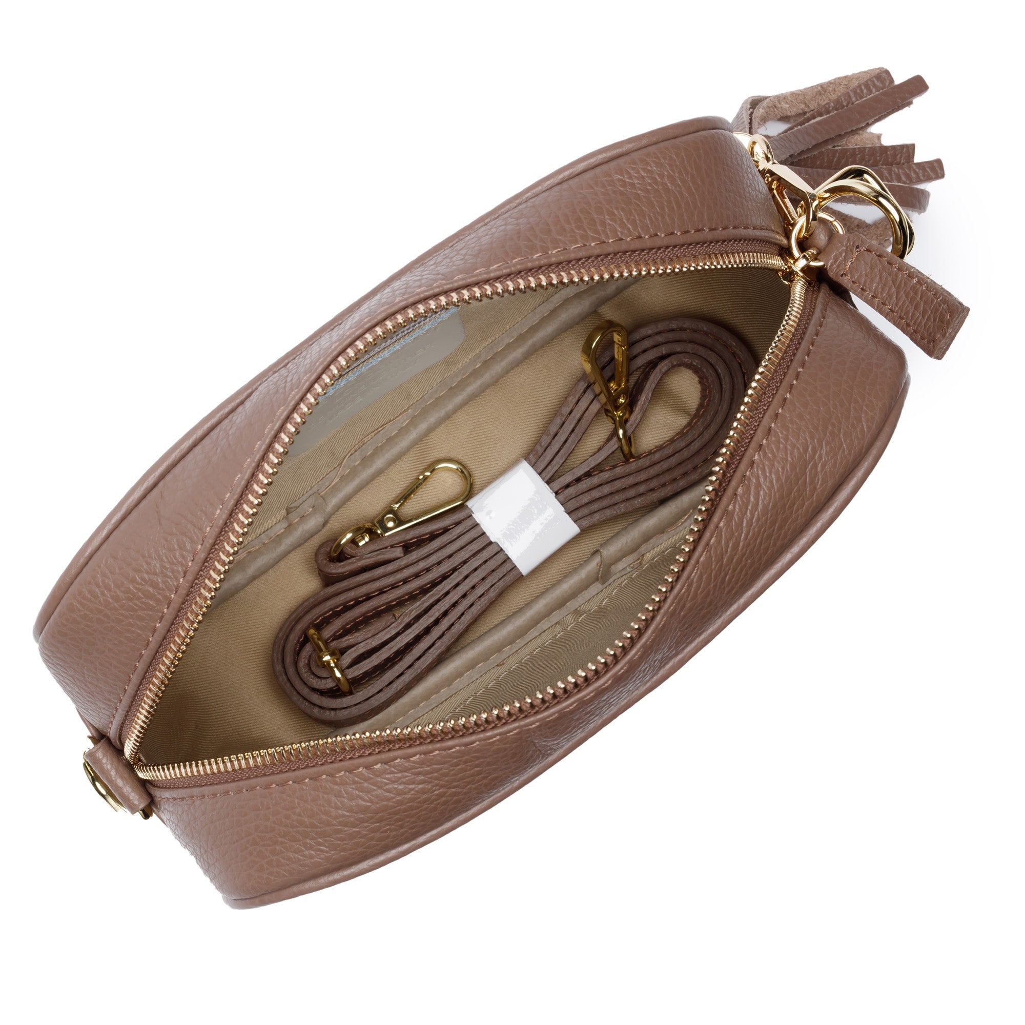 Elie Beaumont Crossbody Tassel Taupe