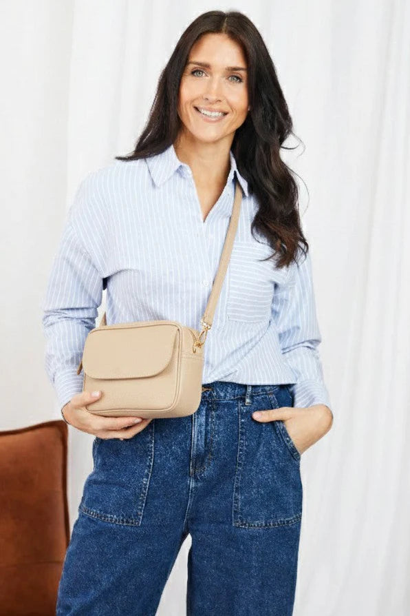 Elie Beaumont Crossbody Town Bag Biscuit