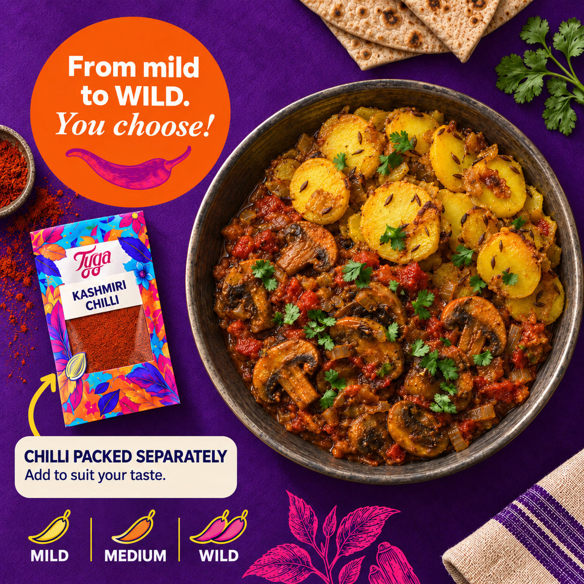 Mushroom Bhaji & Cumin Potato