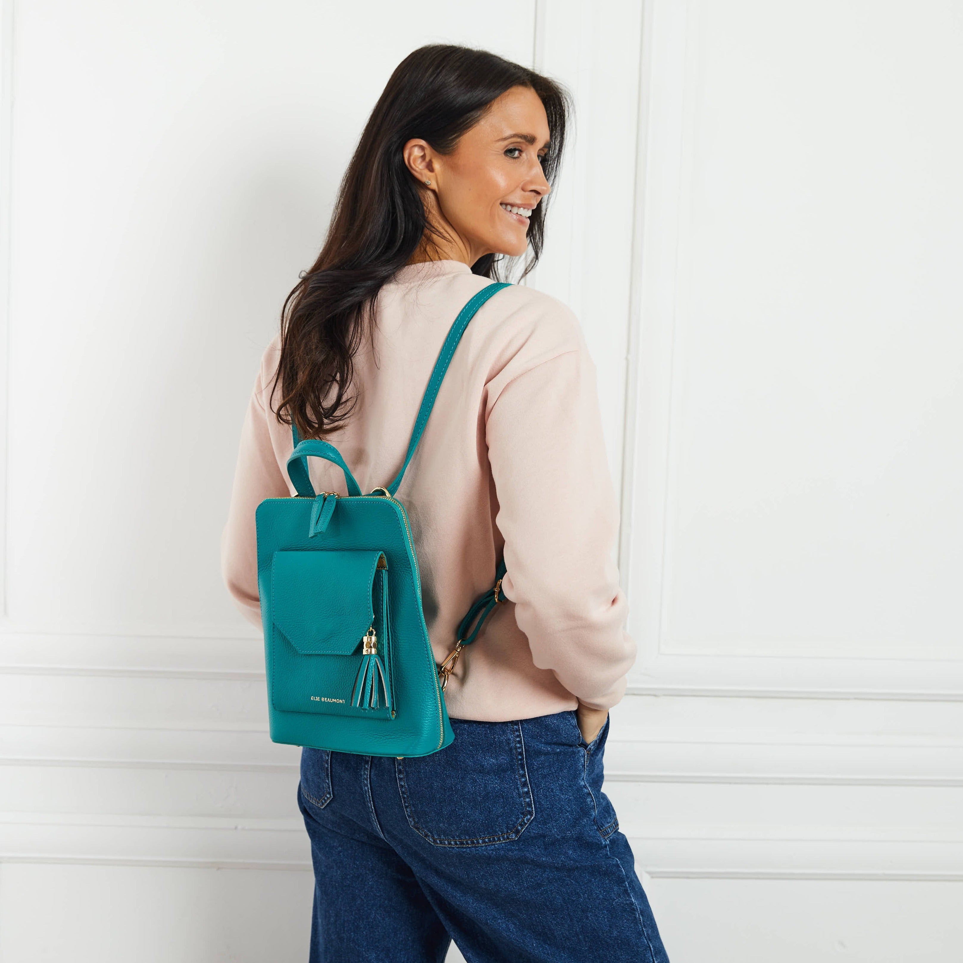 Elie Beaumont Verso Backpack/Crossbody Aquamarine