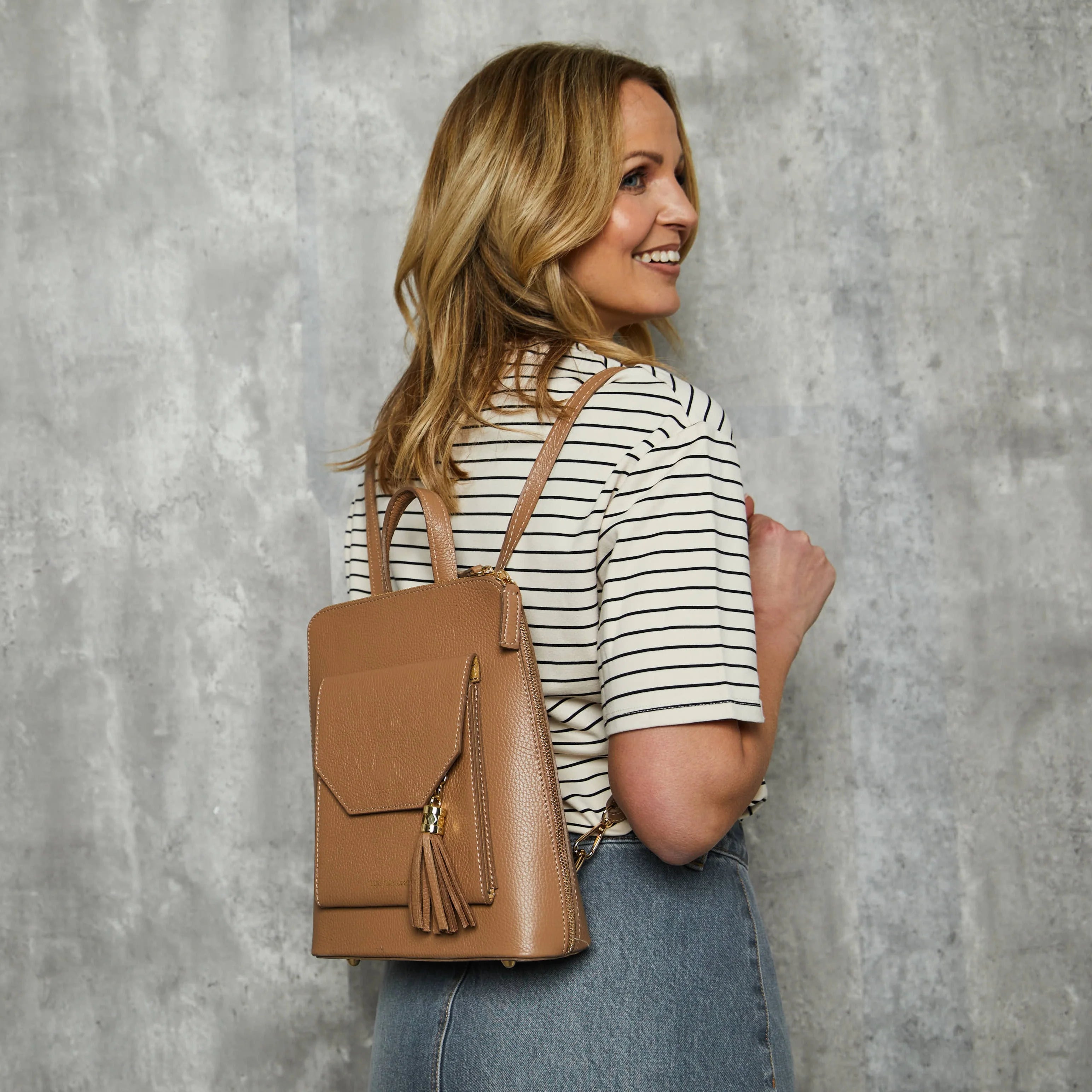 Elie Beaumont Verso Backpack/Crossbody Camel
