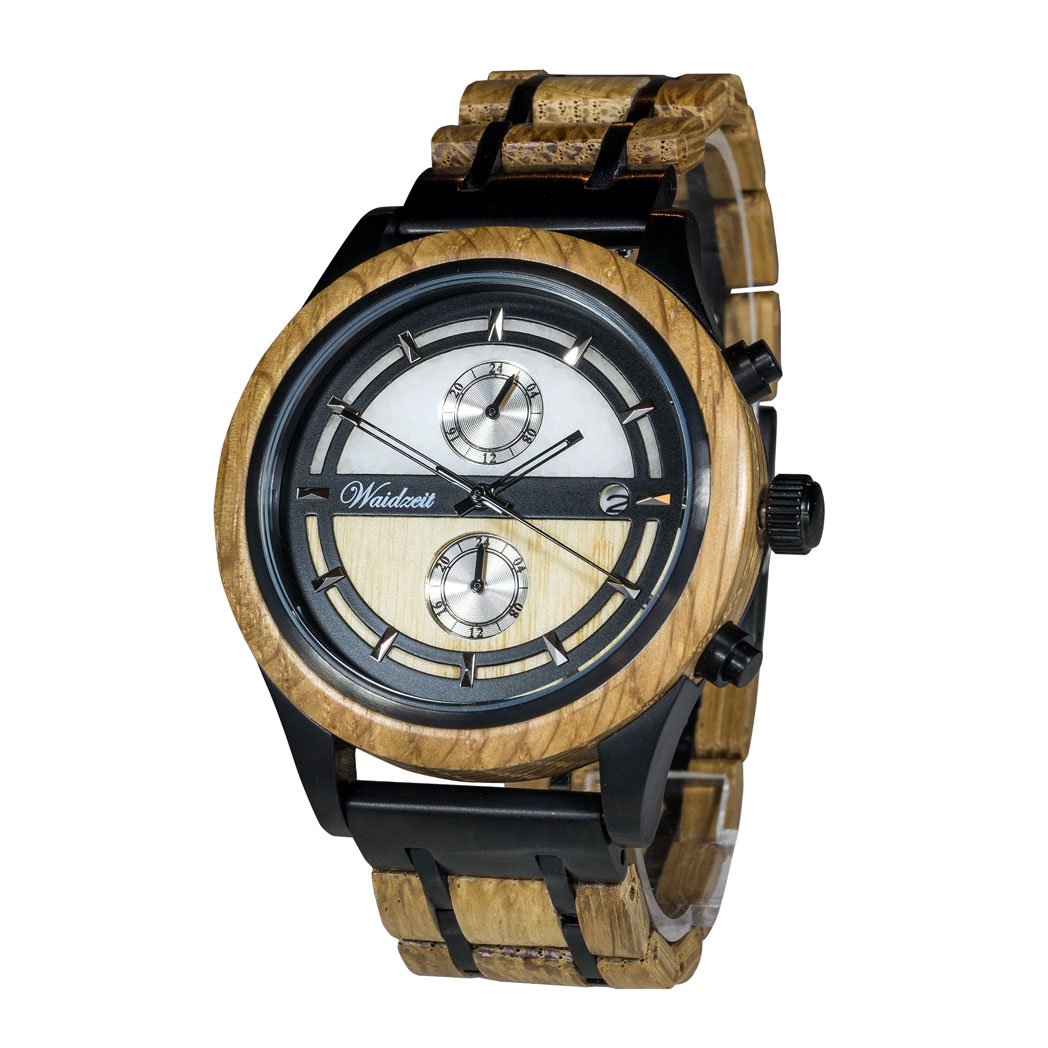 Waidzeit Chronograph Beer wooden strap Men