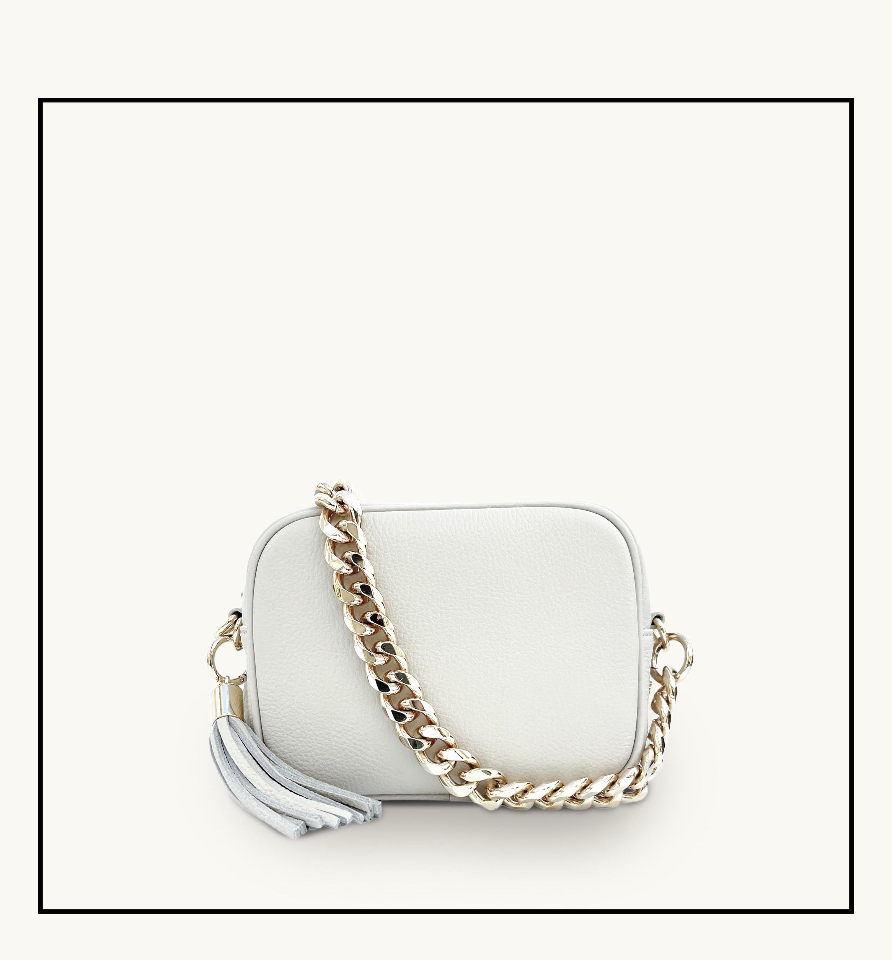 Apatchy London The Tassel  Leather Crossbody Bag With Gold Chain Strap