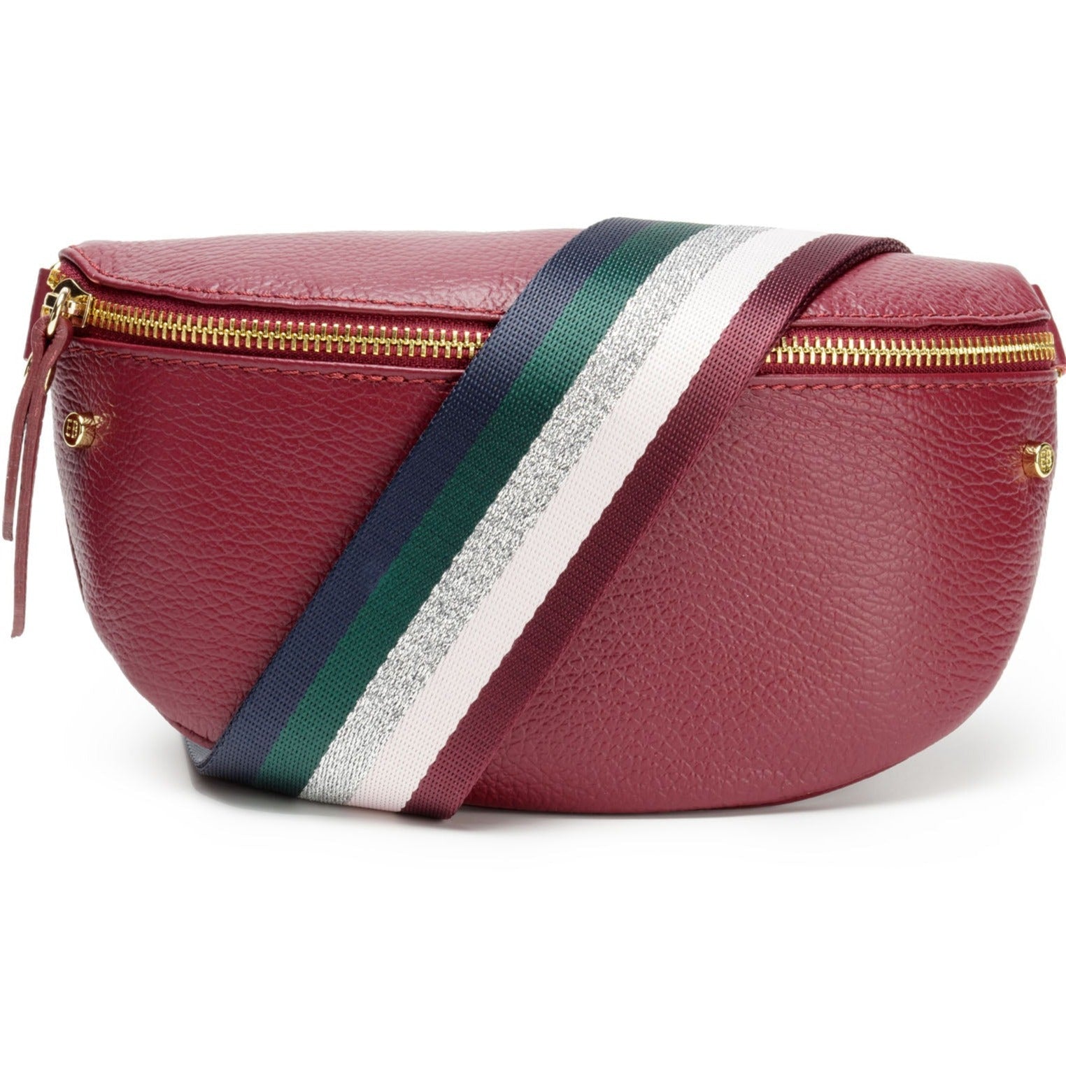 Elie Beaumont Sling Bag - Wine with Colour Stripe Strap