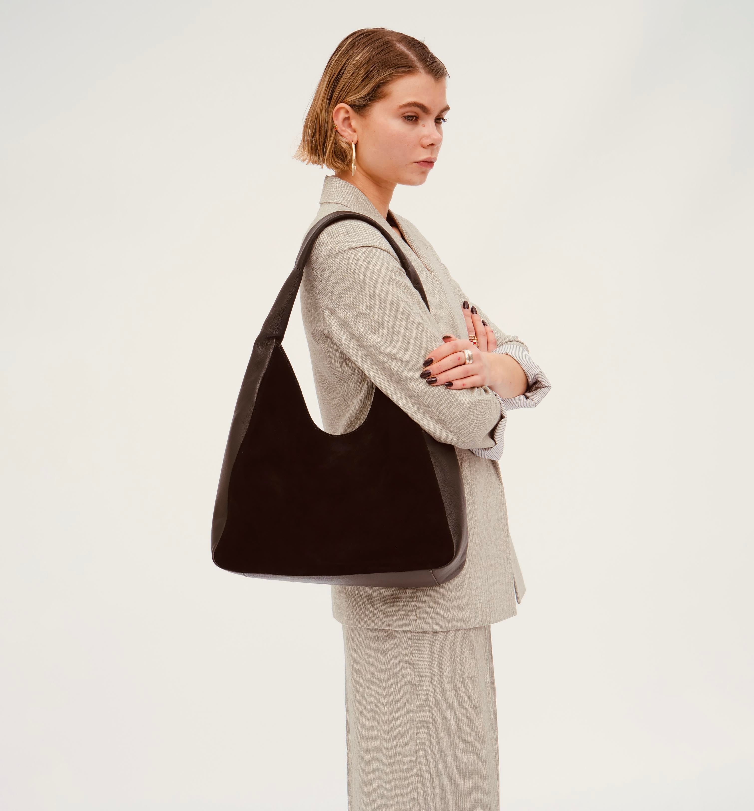 Apatchy London The Henry  Leather And Suede Hobo Bag