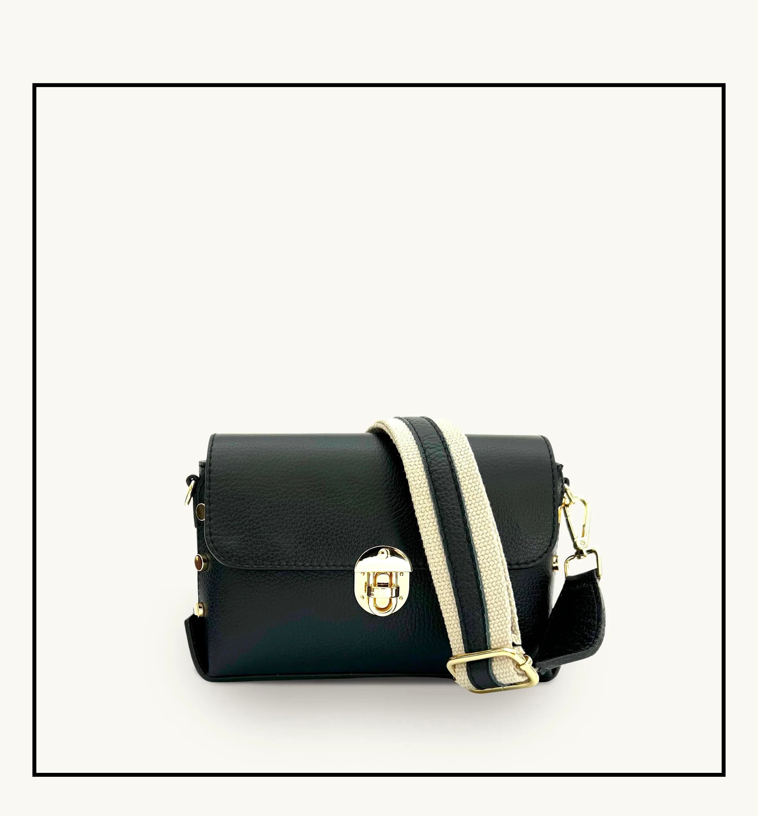Apatchy London The Bloxsome  Leather Crossbody Bag With Canvas Strap