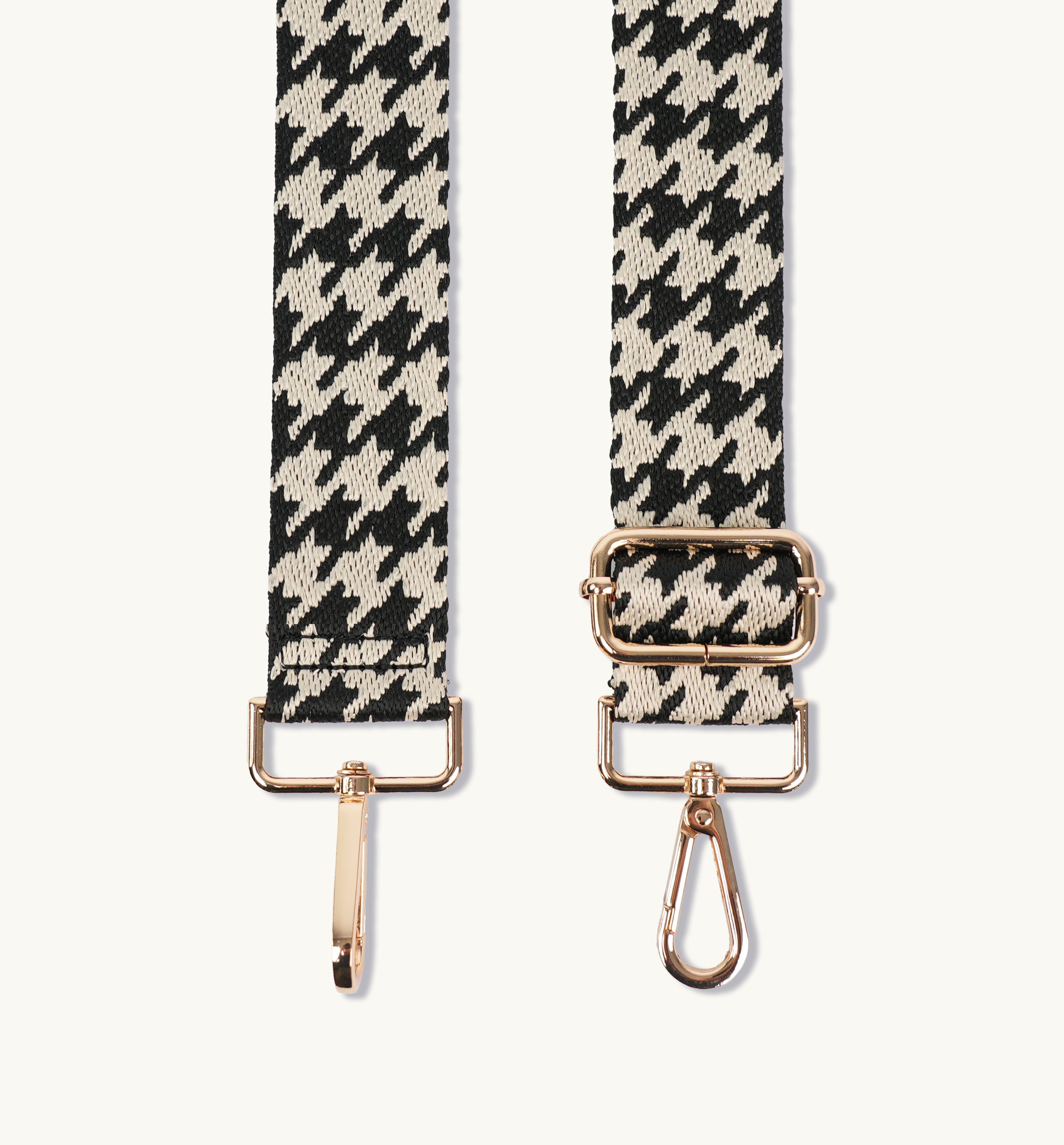 Apatchy London Black and Stone Houndstooth Strap