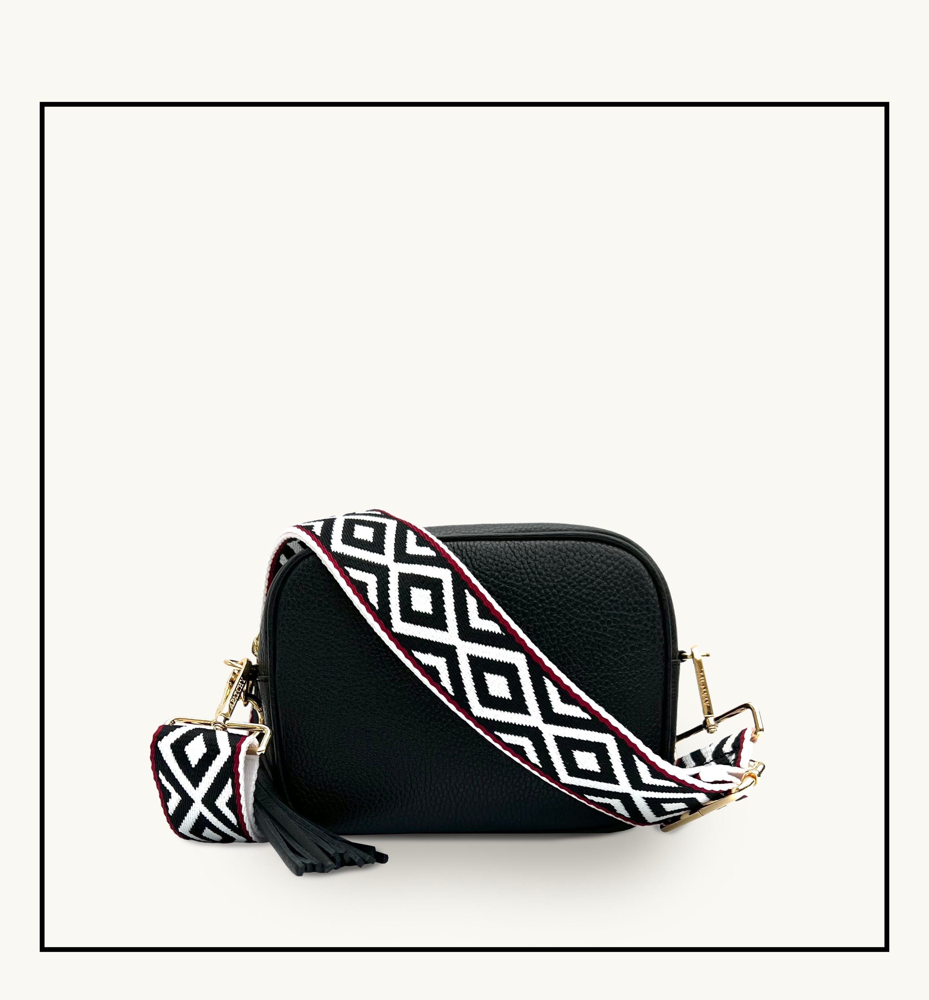 Apatchy London The Tassel  Leather Crossbody Bag With  & Stone Maze Strap
