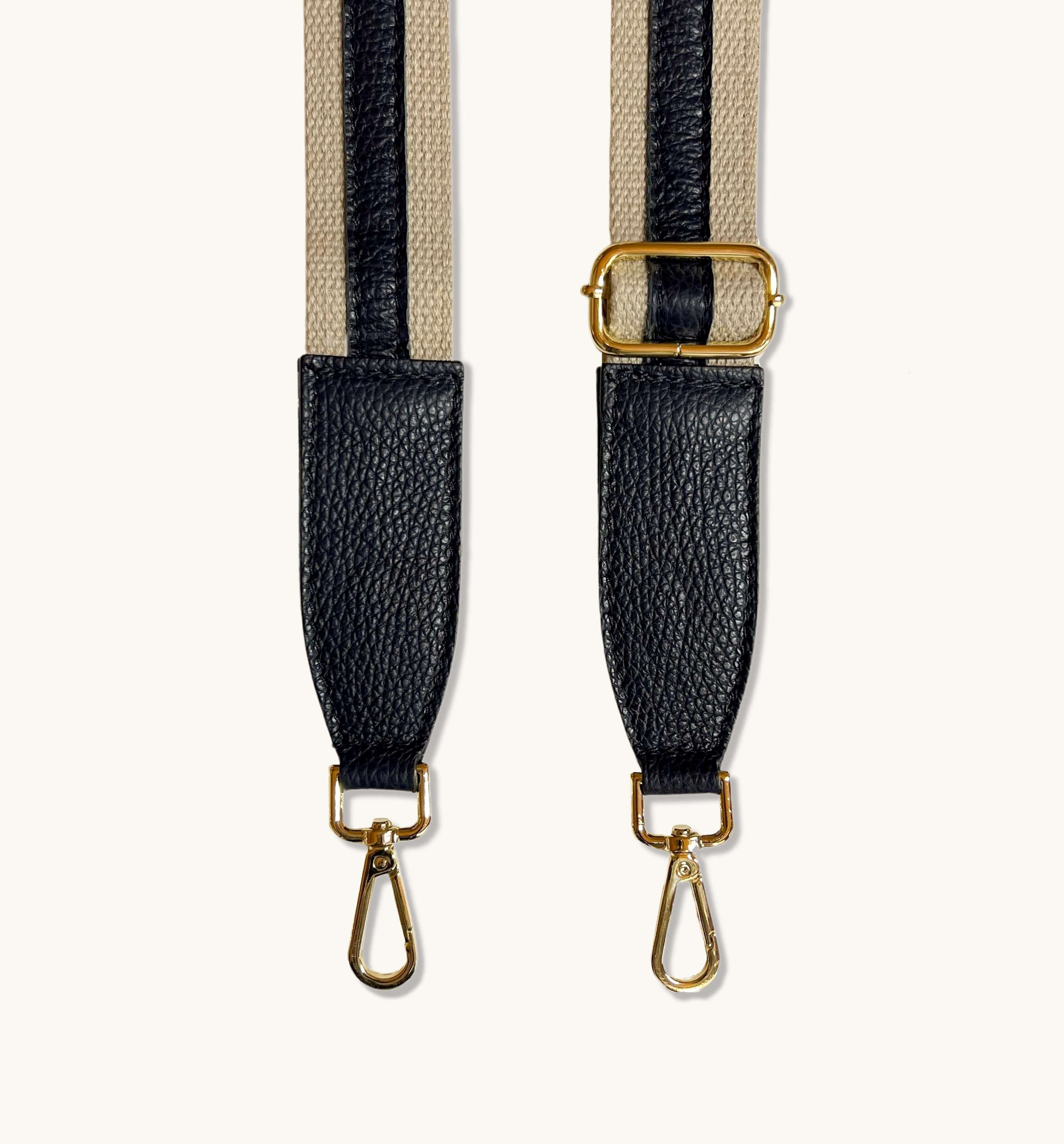 Apatchy London Black Leather And Canvas Strap