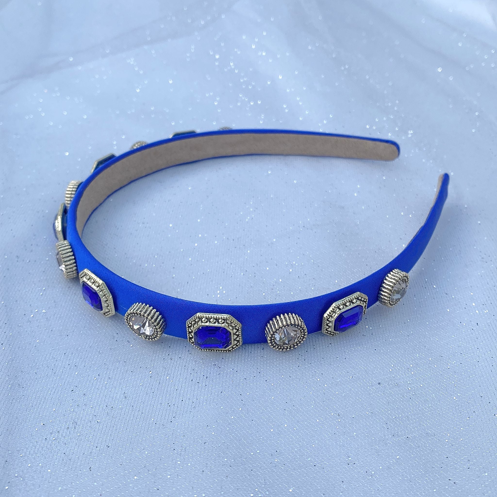 QueenMee Blue Headband Vintage Headband