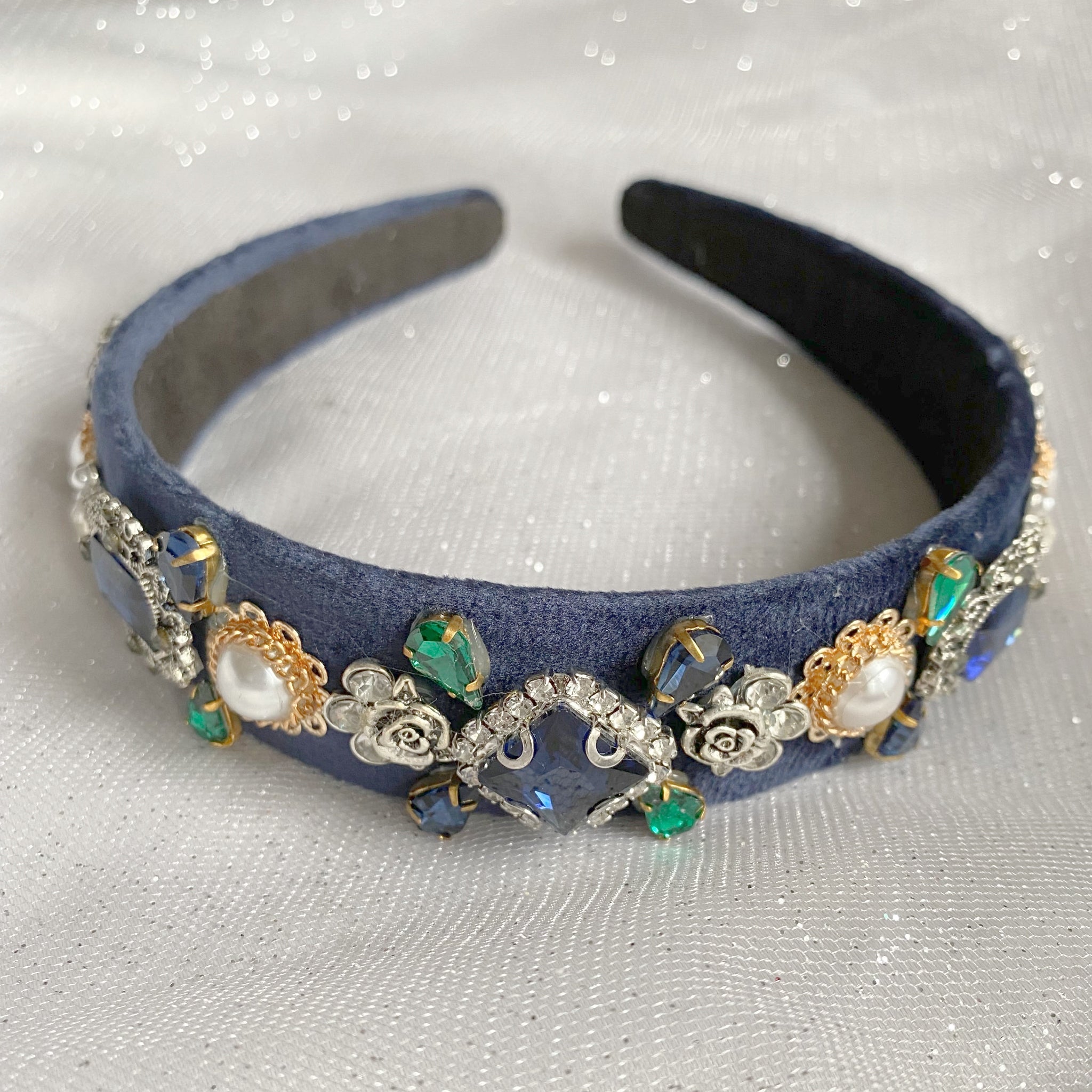 QueenMee Blue Jewelled Headband