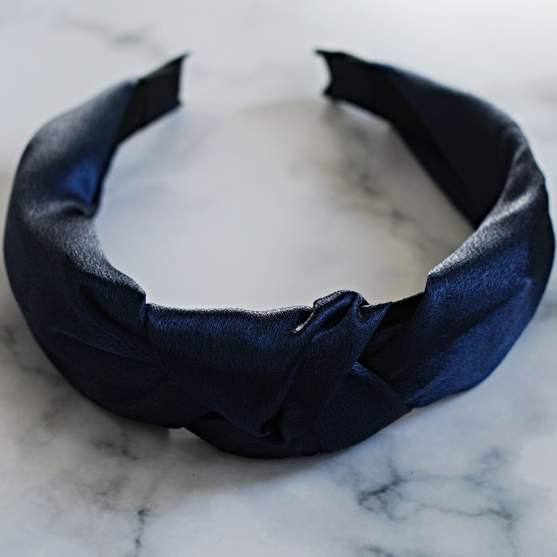 QueenMee Blue Turban Headband Navy Knot Headband