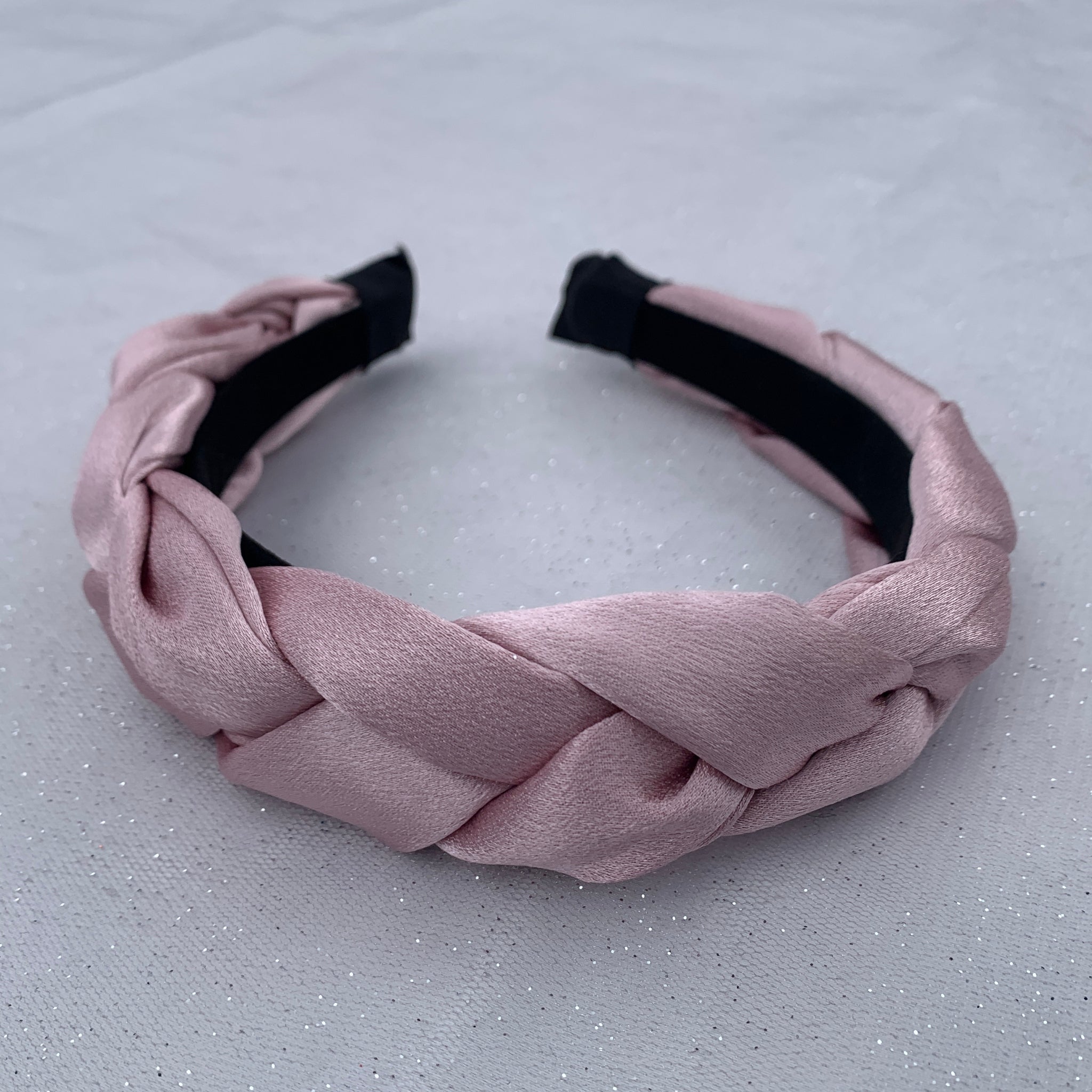 QueenMee Blush Pink Headband Braided