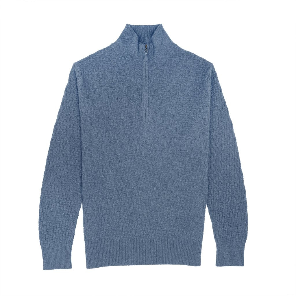 Cashmere Polo Club Atlas Men’s Half Zip Neck Jumper - 100% Cashmere - Fragrance London