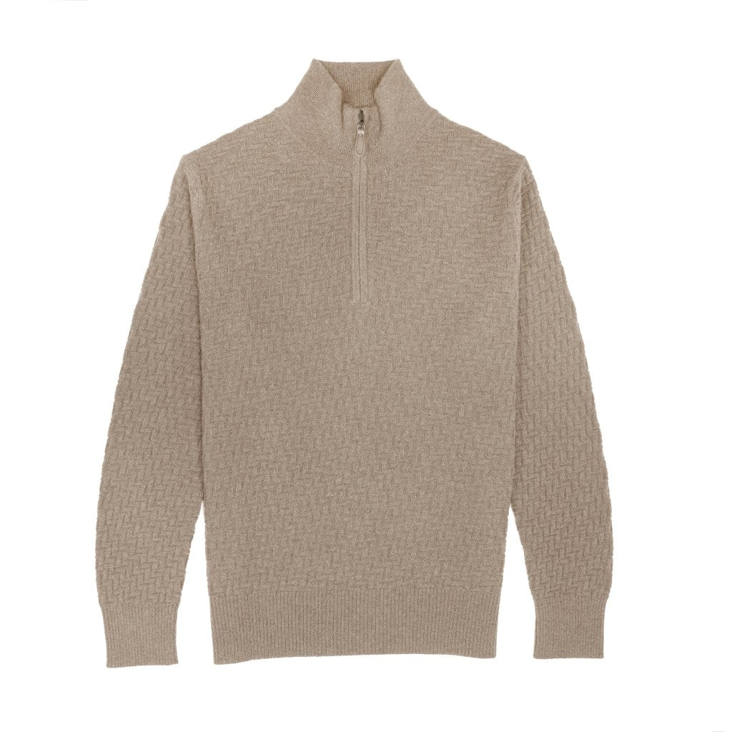 Cashmere Polo Club Atlas Men’s Half Zip Neck Jumper - 100% Cashmere - Fragrance London