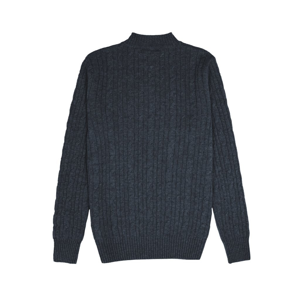 Cashmere Polo Club Beckham Men’s Mock Neck Pullover Allover Cable Knit - 100% Cashmere - Fragrance London