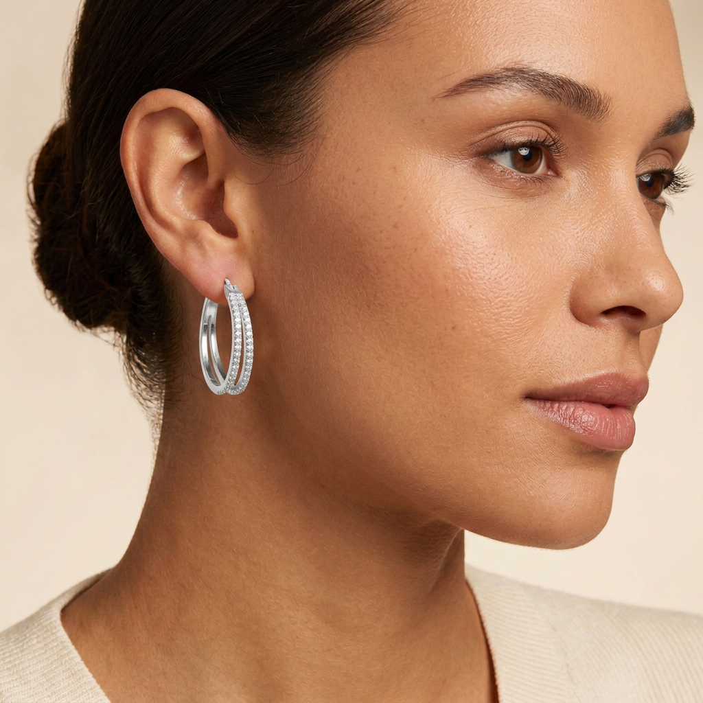 Daniela Large 18mm Silver Hoop